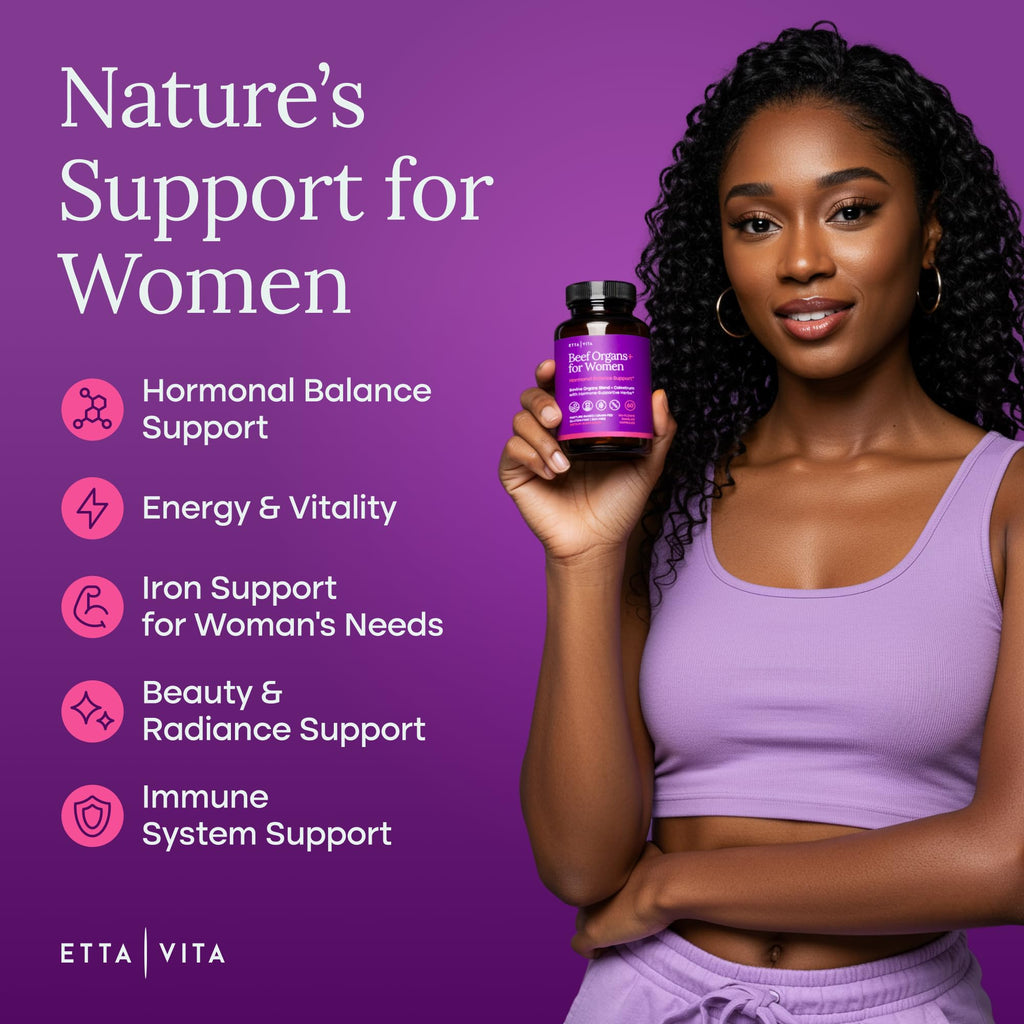 Primal Beef Organ Supplement for Women (Made in USA) Boosted w Shatavari, Maca, Ashwagandha, and Chasteberry - Grass Fed Uterus, Ovary, Liver, Kidney, Heart Bone Matrix