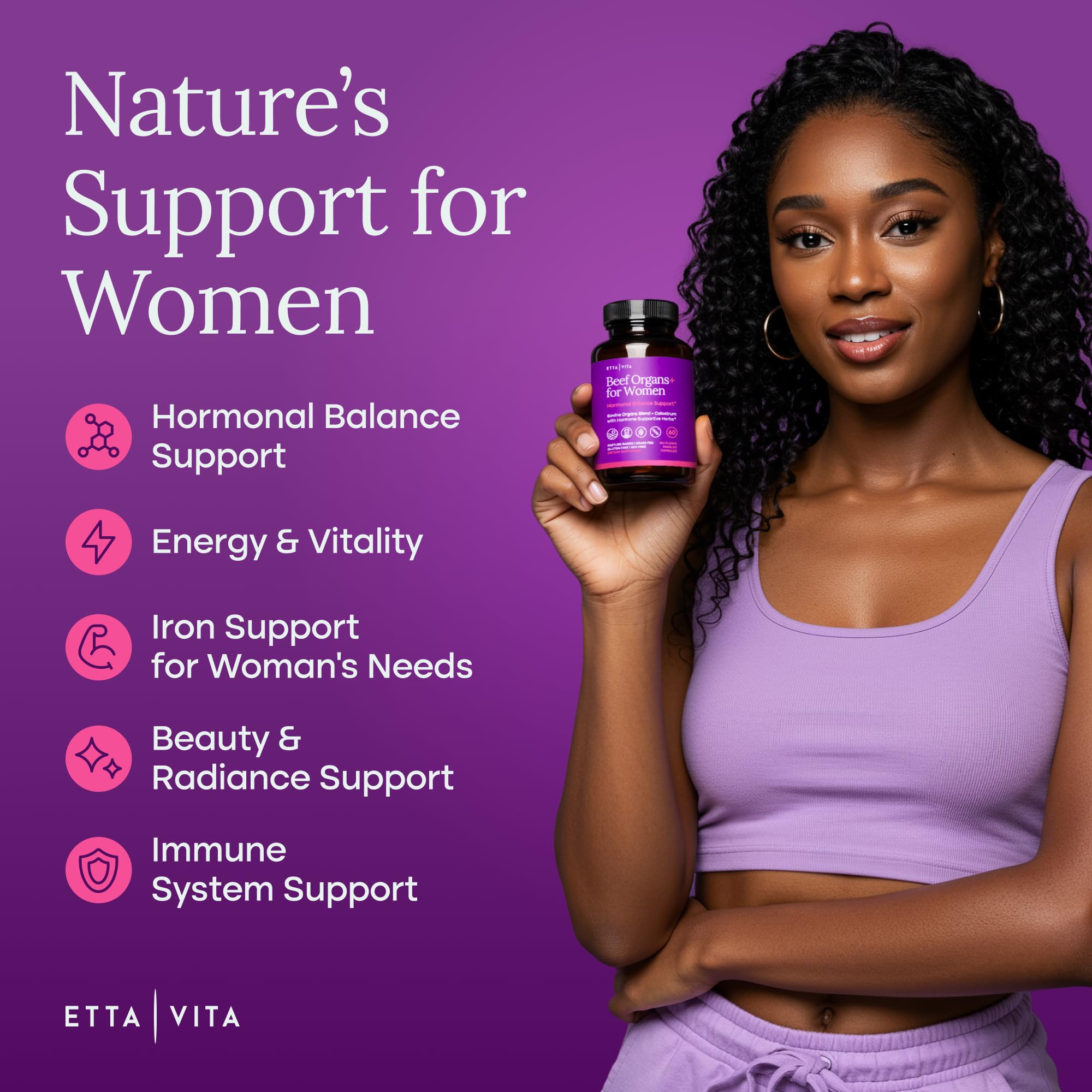 Primal Beef Organ Supplement for Women (Made in USA) Boosted w Shatavari, Maca, Ashwagandha, and Chasteberry - Grass Fed Uterus, Ovary, Liver, Kidney, Heart Bone Matrix