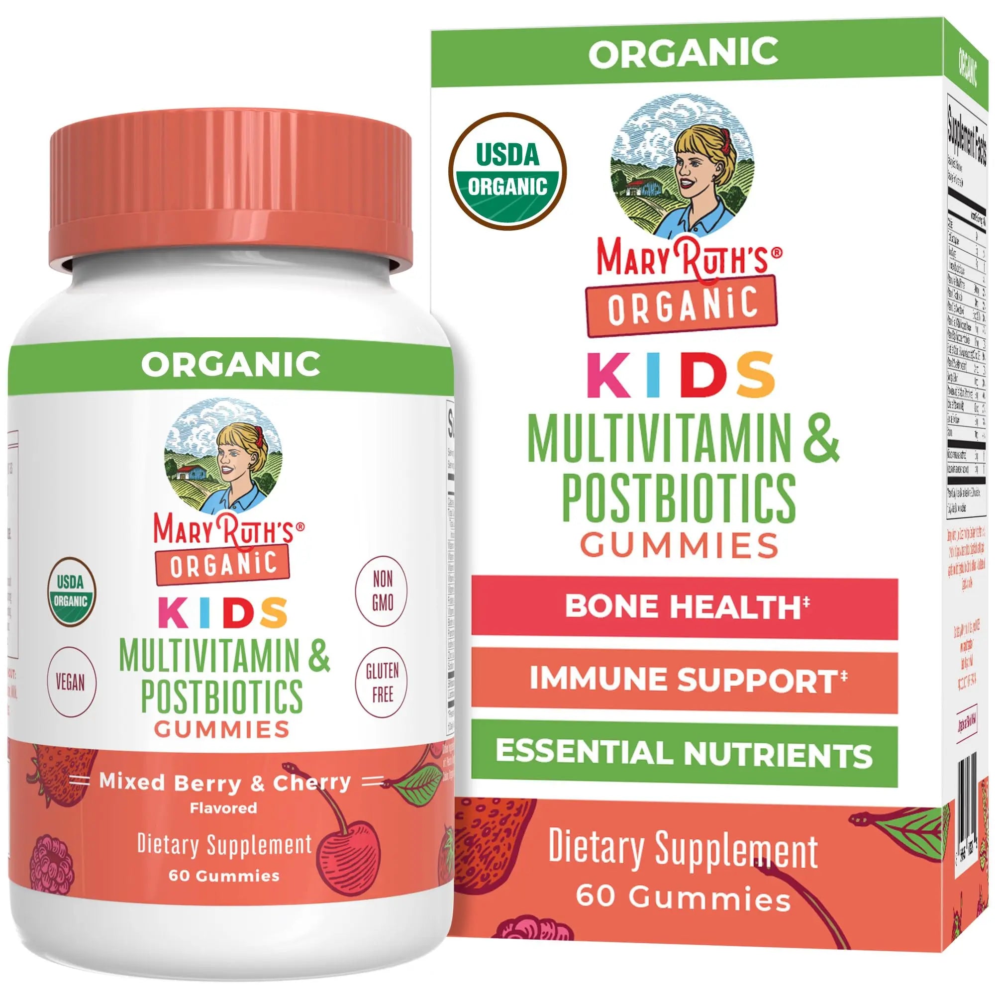 Kids Vitamins by MaryRuth's | USDA Organic | Multivitamin Gummies + Postbiotics for Ages 4+ | Multivitamin for Kids with Lactobacillus Rhamnosus | MaryRuth Organics Au supplements