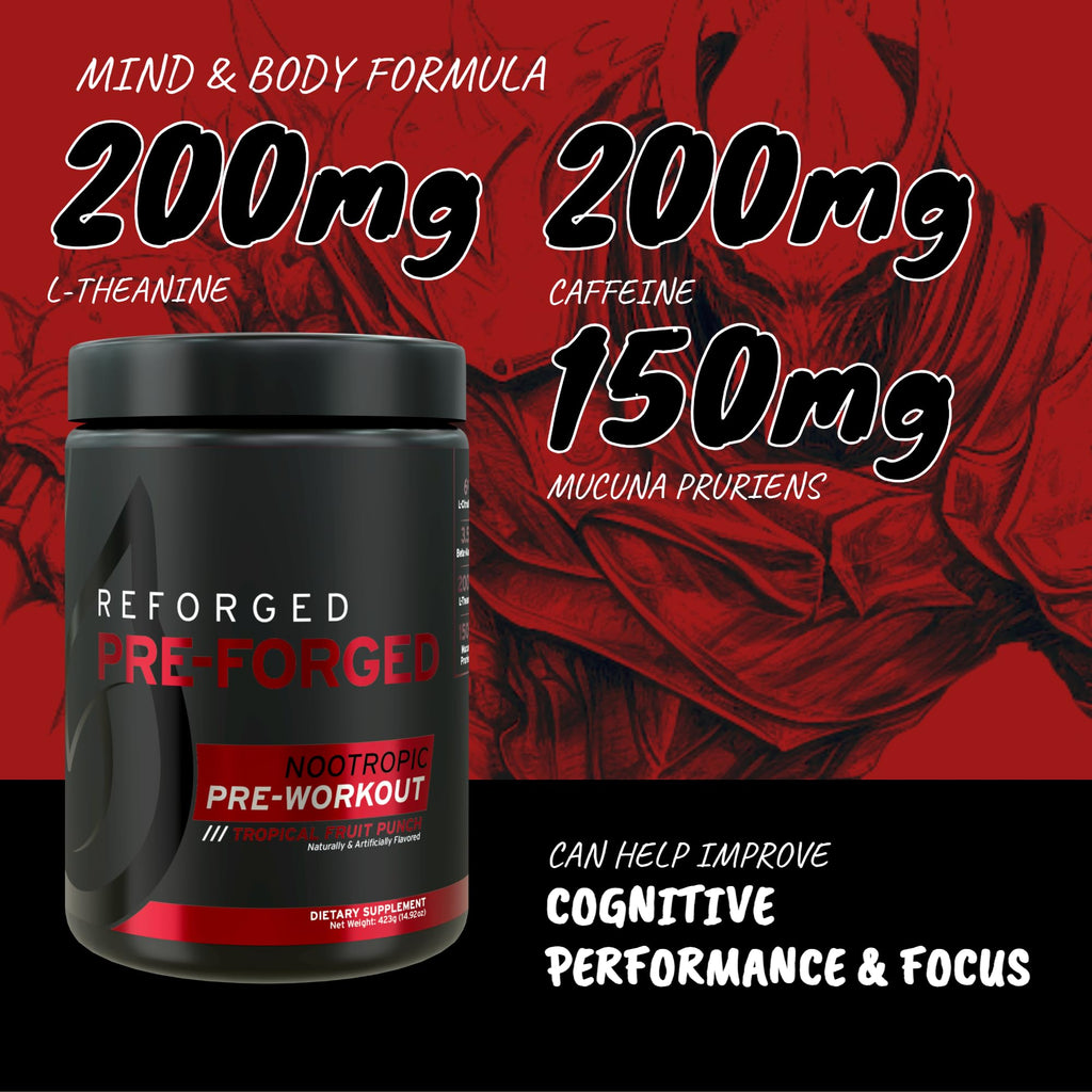 Reforged Pre-Forged L Theanine Pre Workout Powder Drink | Nootropic Nitric Oxide Energy Reforged Au supplements