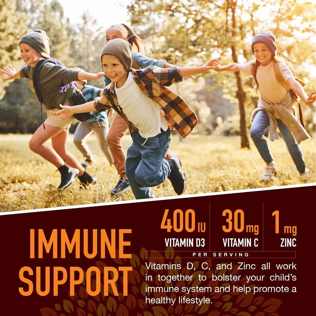 YUM-V'S Kids Strong Earth - Organic Immune Health Gummies with Vitamin C, Vitamin D3 Plus Zinc - Immune System Boost Zinc YUM-V'S Au supplements
