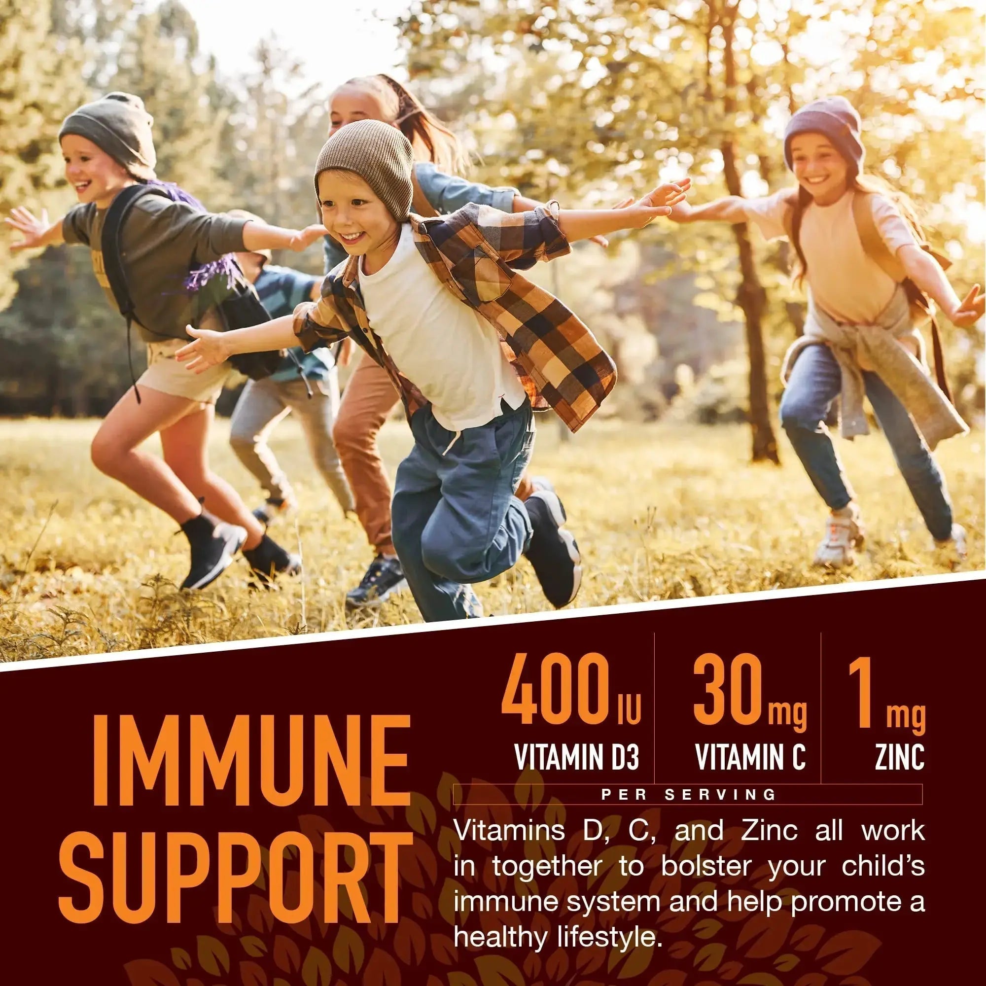 YUM-V'S Kids Strong Earth - Organic Immune Health Gummies with Vitamin C, Vitamin D3 Plus Zinc - Immune System Boost Zinc YUM-V'S Au supplements
