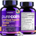 Vitamax Pure Calm Cortisol Supplements for Women - L Theanine, Ashwagandha, GABA for Relaxation, Mood & Stress Support with Ginkgo Biloba, Bacopa Monnieri, 5-HTP – Non-GMO, Made in USA – 60ct Vitamax Au supplements