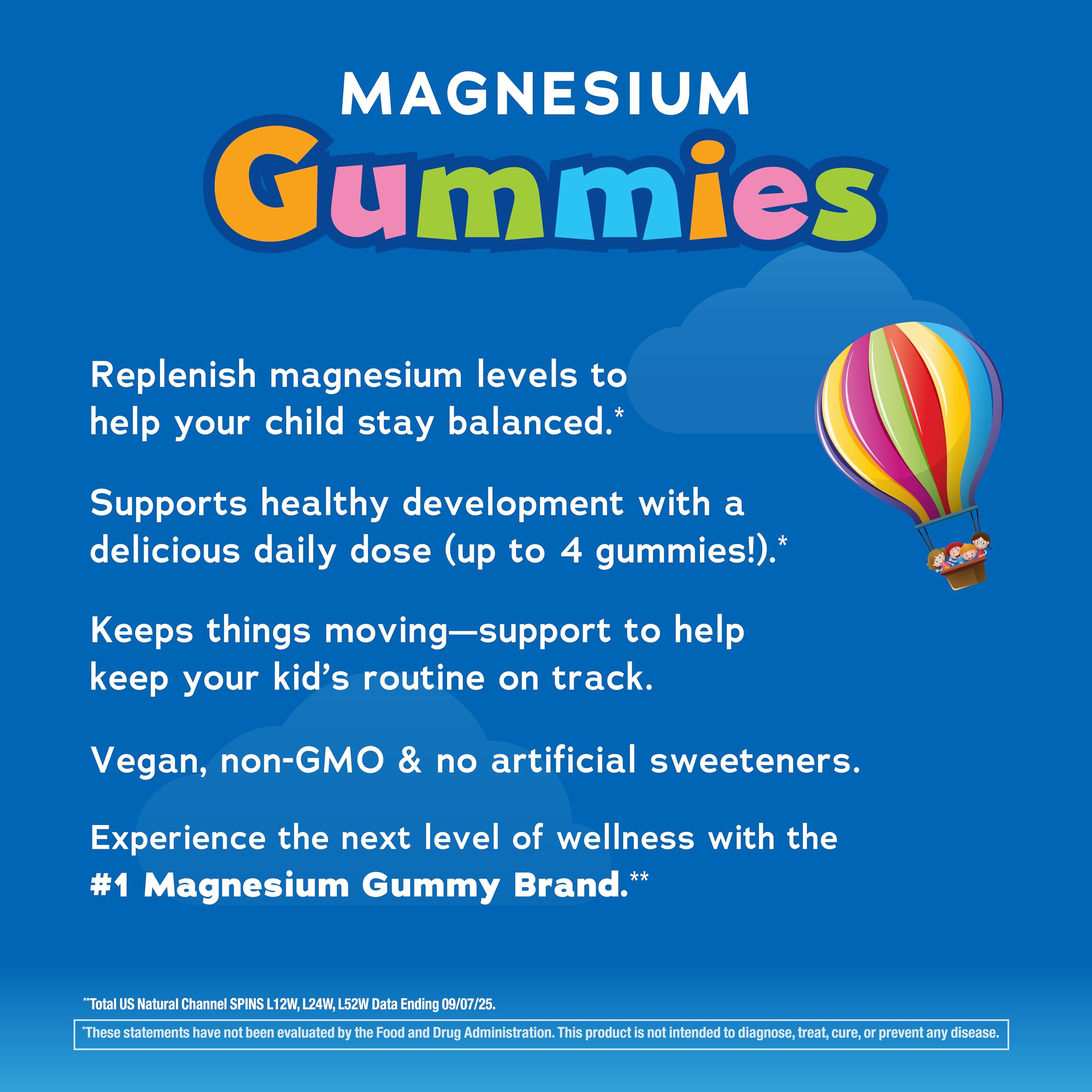 Natural Vitality Calm, Magnesium Citrate Kids Supplement, Stress Relief Gummies, Supports a Healthy Response to Stress