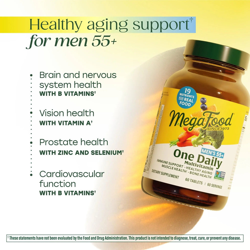 MegaFood Multivitamin for Men 55+ One Daily Mens Multivitamins, Methylated B12, Vitamin D3, C & Zinc MegaFood Au supplements