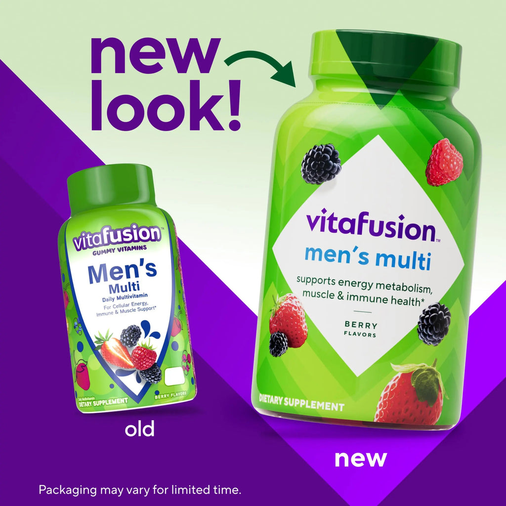 vitafusion Adult Gummy Vitamin Supplement for Men, Berry Flavored, A, C, D, E, B6, B12, Daily, 120 Count, 60 Day Supply Vitafusion Au supplements