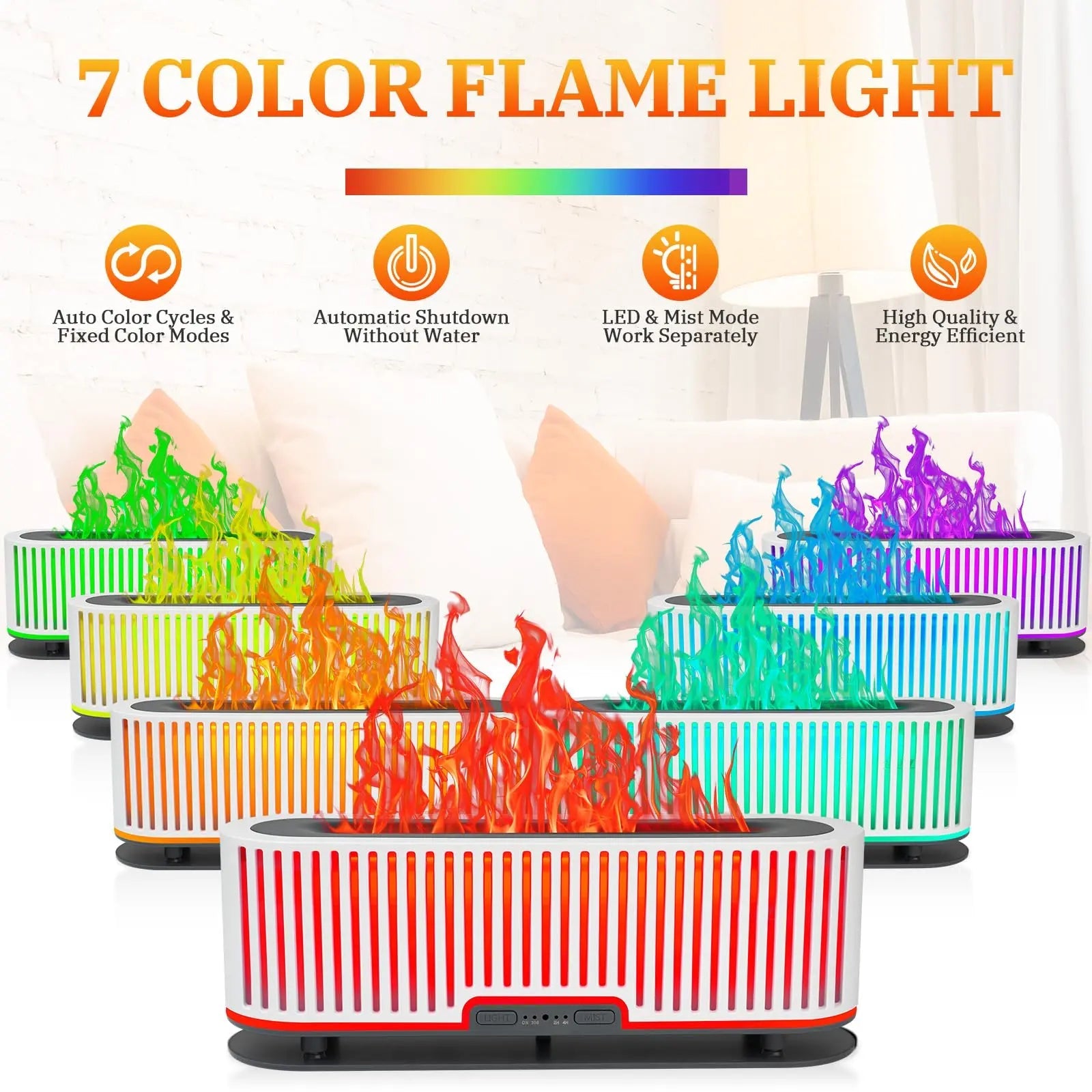 Comfynest Colorful Flame Air Aroma Diffuser Humidifier 7 Flame Colors,200ml Essential Oil Comfynest Au supplements