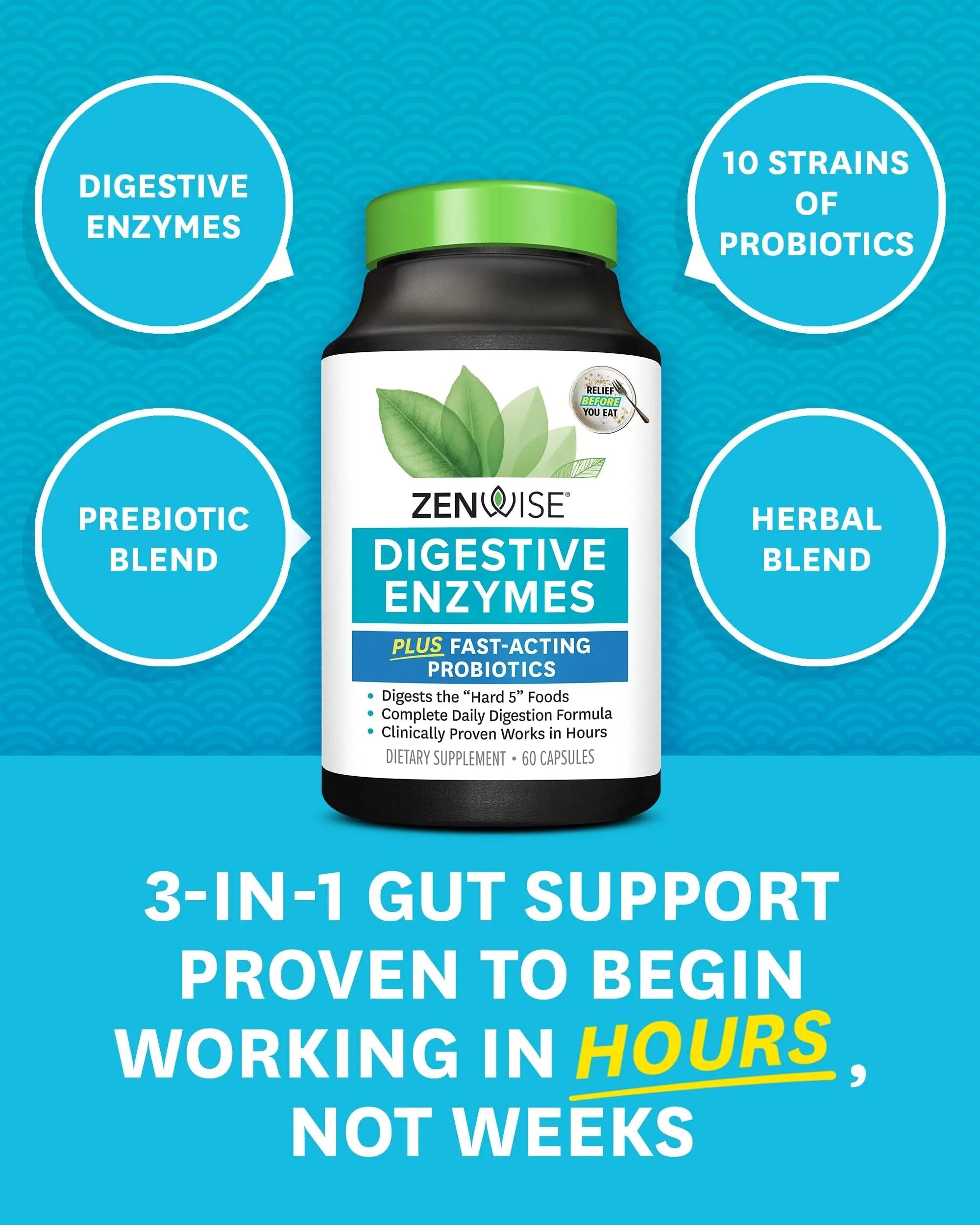 Zenwise Health Digestive Enzymes - Probiotic Multi Enzymes with Probiotics Zenwise Health Au supplements