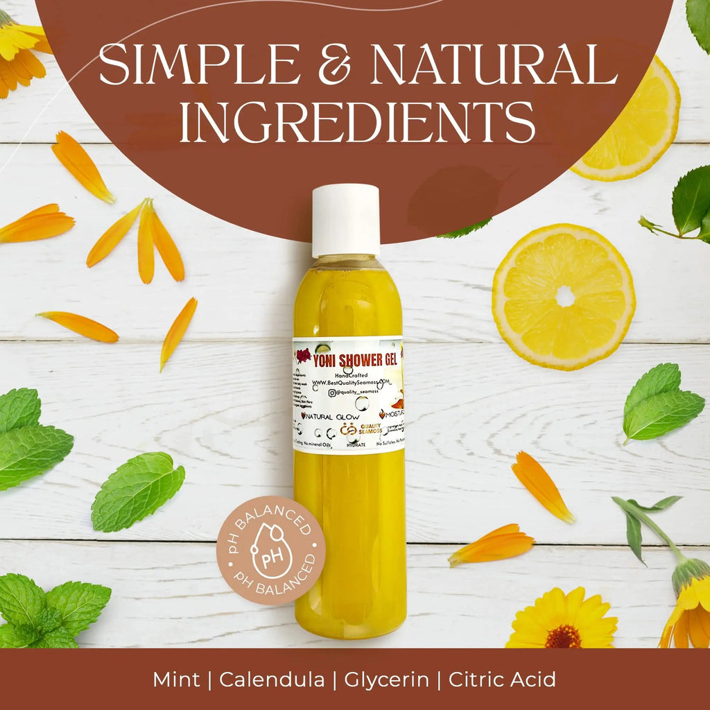 Ph Balance Feminine Wash - Vee Health & Yoni Wash Shower Gel- Use with Yoni Oil. Moisturizing Calendula Quality Seamoss and Yoni Oil Au supplements