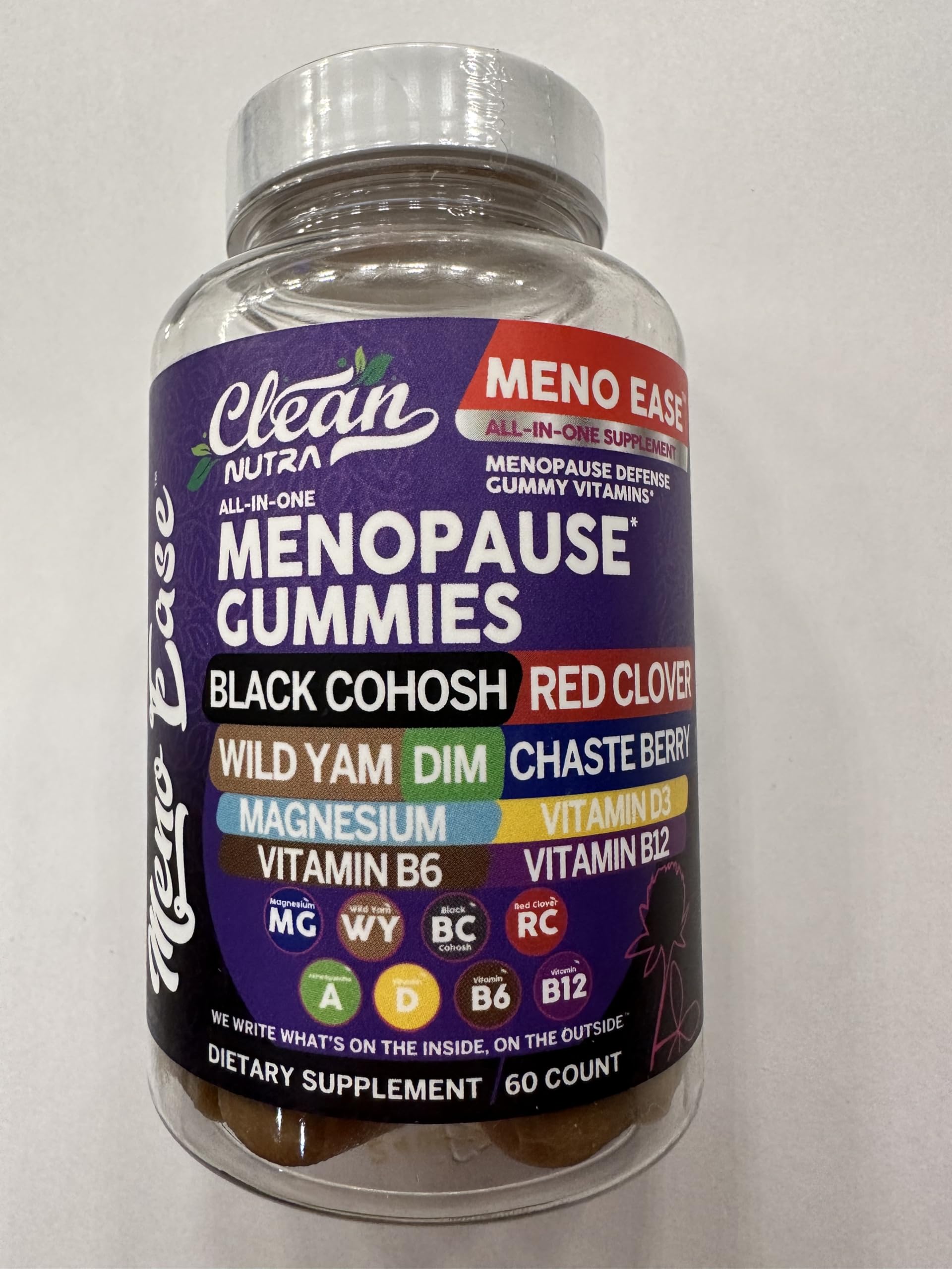 Menopause Supplement for Women Gummies with Black Cohosh, Wild Yam, DIM, Magnesium, Red Clover Chasteberry for Hormone Balance Relief Night Sweats Mood Plus Bergamot, Vitamin D3, Vitamin B6 B12 Clean Nutraceuticals Au supplements