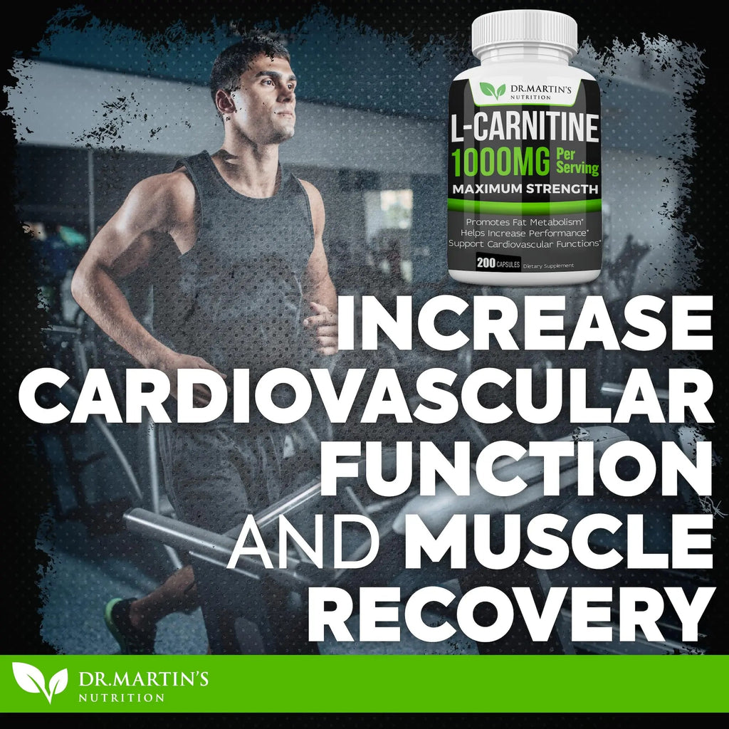 DR. MARTIN'S NUTRITION Extra Strength L-Carnitine - 200 Capsules - 1000mg Per Serving - Boost Your Metabolism and Increase Performance DR. MARTIN'S NUTRITION Au supplements
