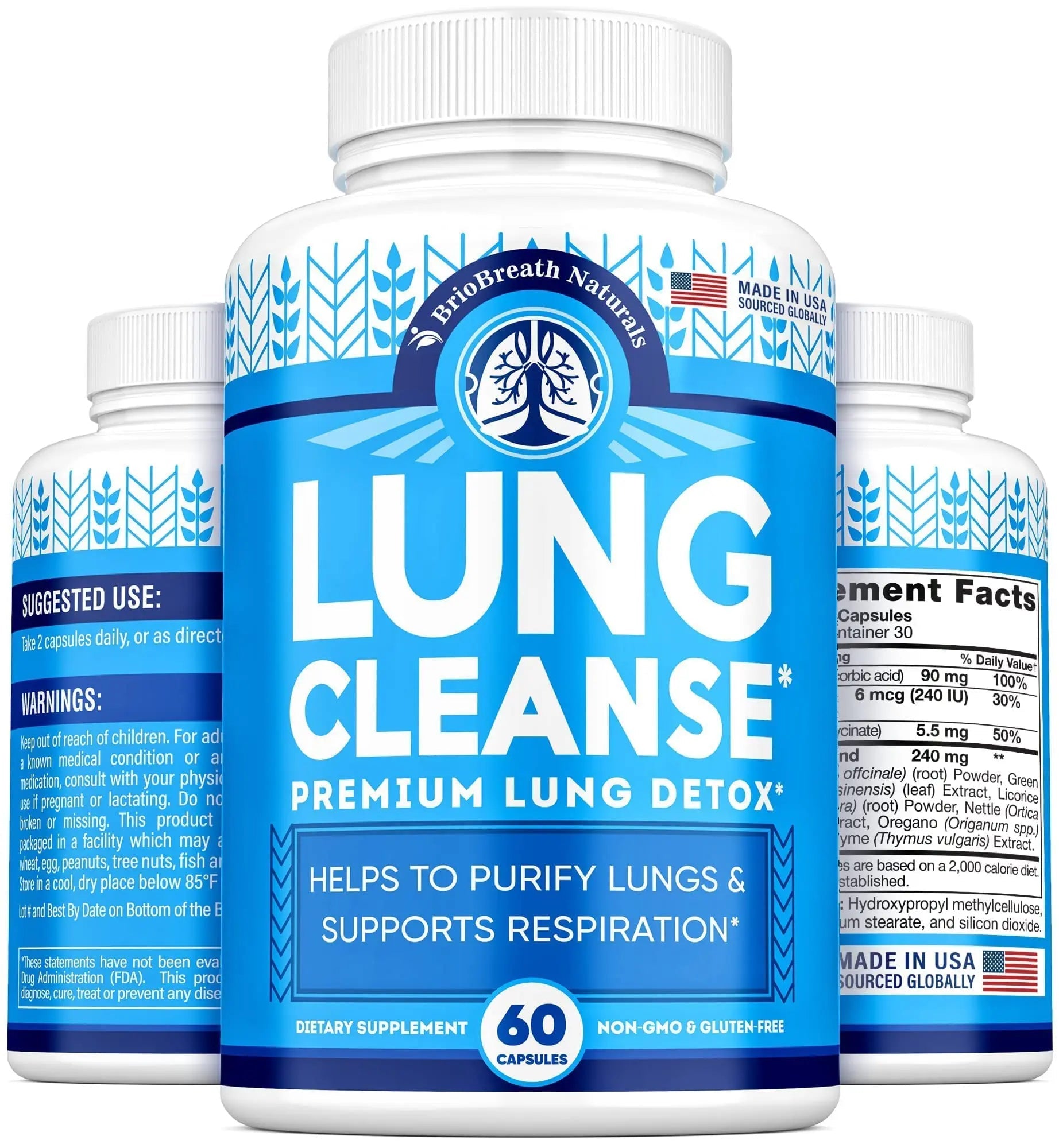 Lung Support Supplement - Natural Capsules for Lung Cleanse and Detox BRIOBREATH NATURALS Au supplements