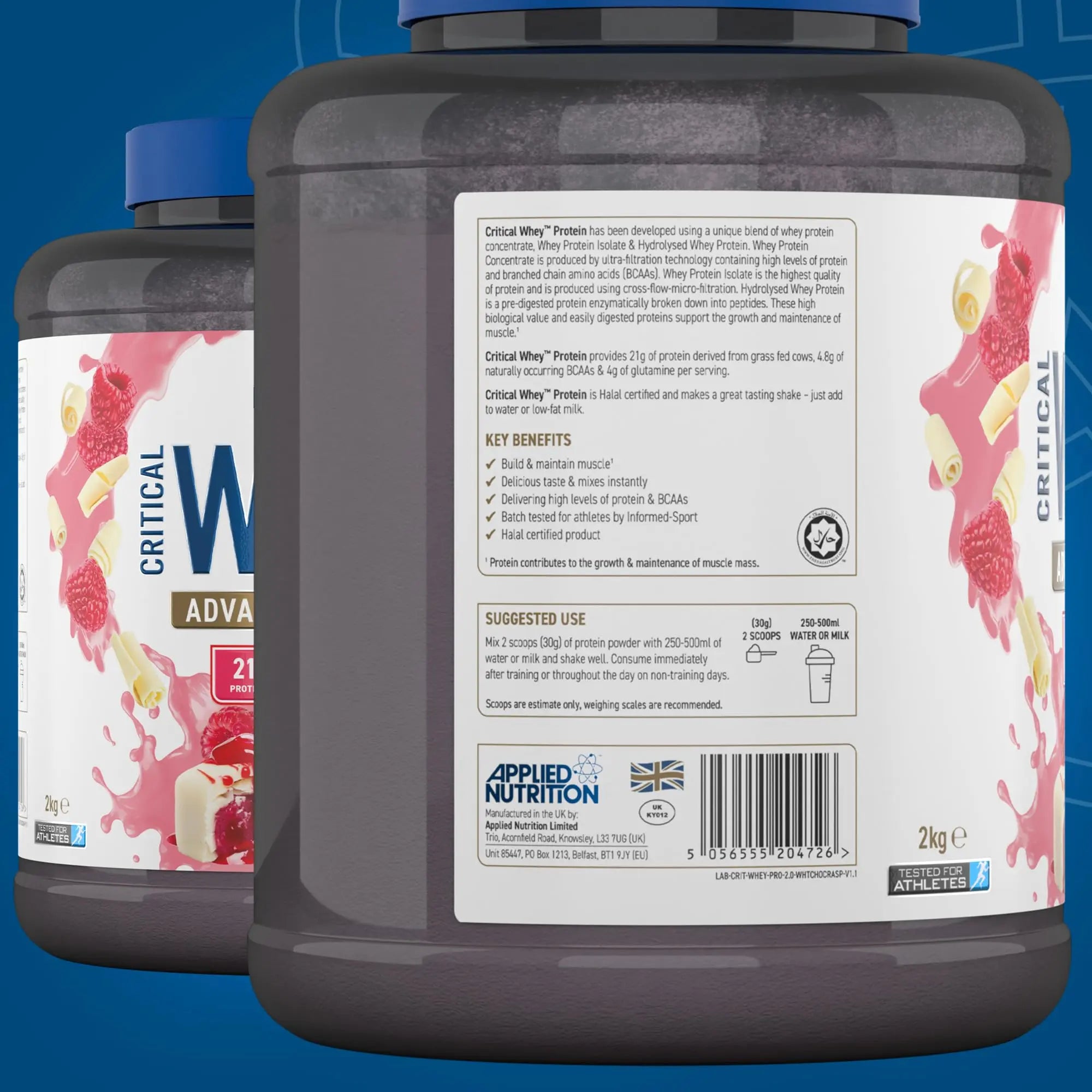 Applied Nutrition Critical Whey Protein Powder 2kg - High Protein Powder, Protein Milkshake Applied Nutrition Au supplements