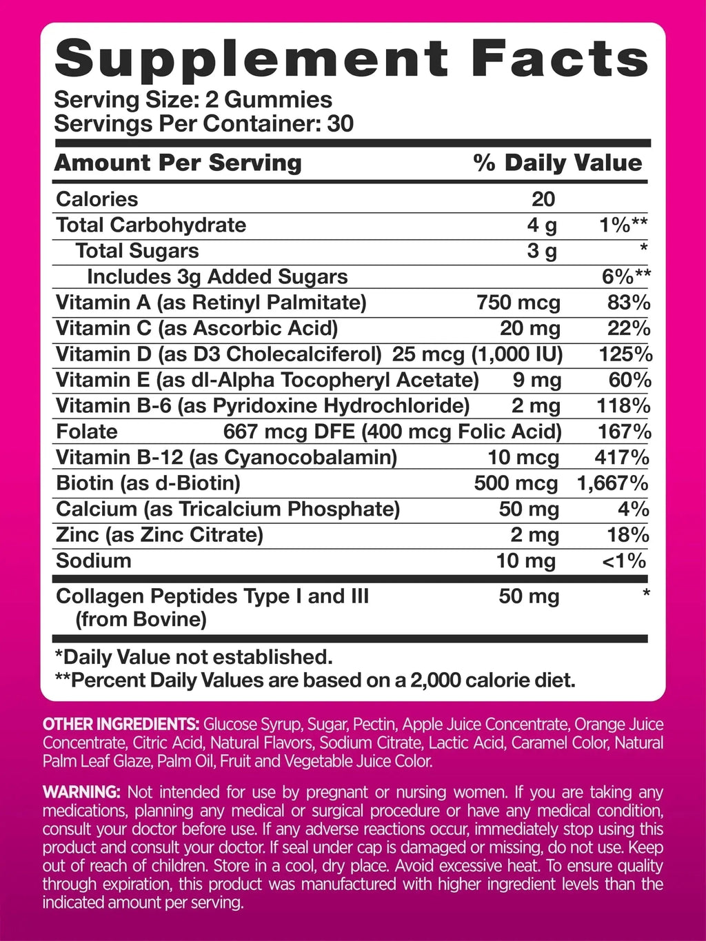 PINK Multivitamin Gummies for Women | Non-GMO & Gluten Free | Plus Collagen & Biotin | Mixed Berry Flavor PINK Au supplements