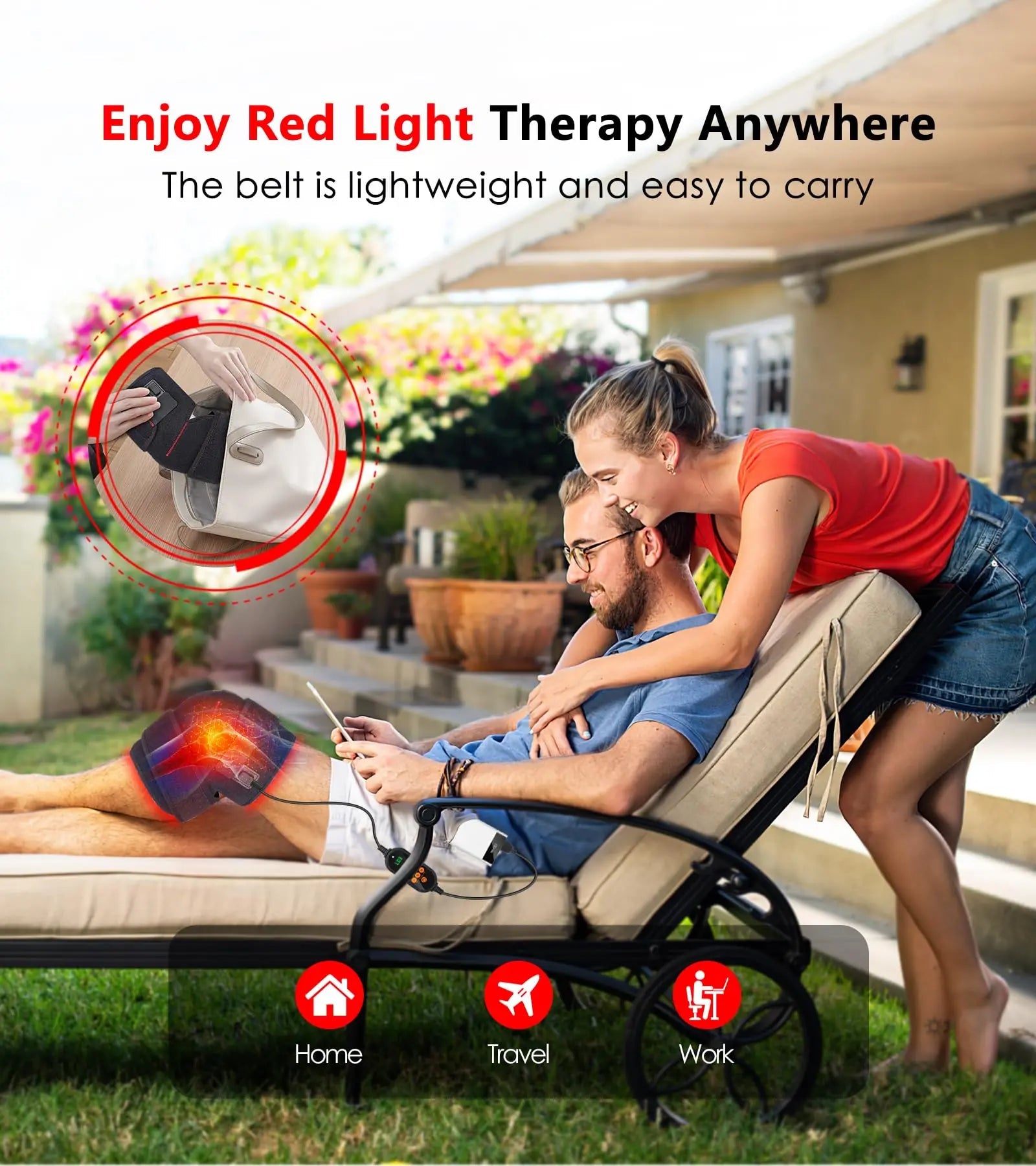 Red Light Therapy for Knee, Infrared Red Light Therapy Device Wrap Belt with 660nm Red Light RUISQM Au supplements