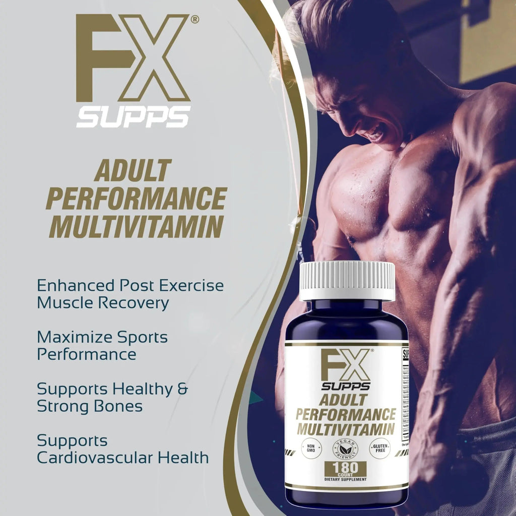 FXSUPPS Performance Multi-Vitamin with Amino Acids, Beta-Alanine and L-Carnitine, Enhanced Performance and Recovery, 180 Tablets FXSUPPS Au supplements