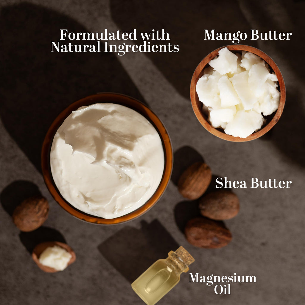 Better Shea Butter Magnesium Cream for Leg Cramps | Relieves Muscle Tension | Night Lotion Safe for Pregnancy, Kids and Babies | Organic and Natural Ingredients | Vegan, Made in USA | (Unscented) Better Shea Butter Au supplements