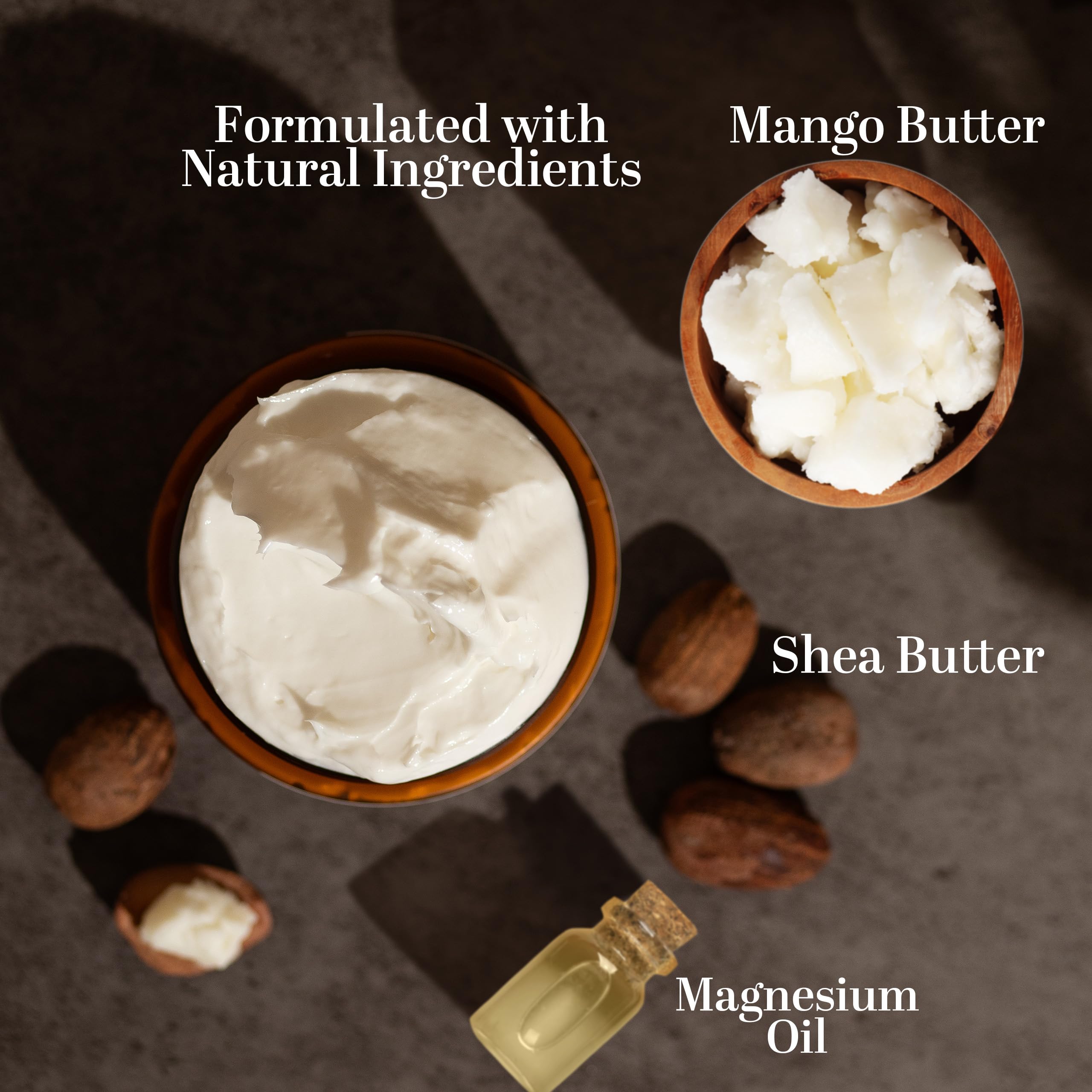 Better Shea Butter Magnesium Cream for Leg Cramps | Relieves Muscle Tension | Night Lotion Safe for Pregnancy, Kids and Babies | Organic and Natural Ingredients | Vegan, Made in USA | (Unscented) Better Shea Butter Au supplements