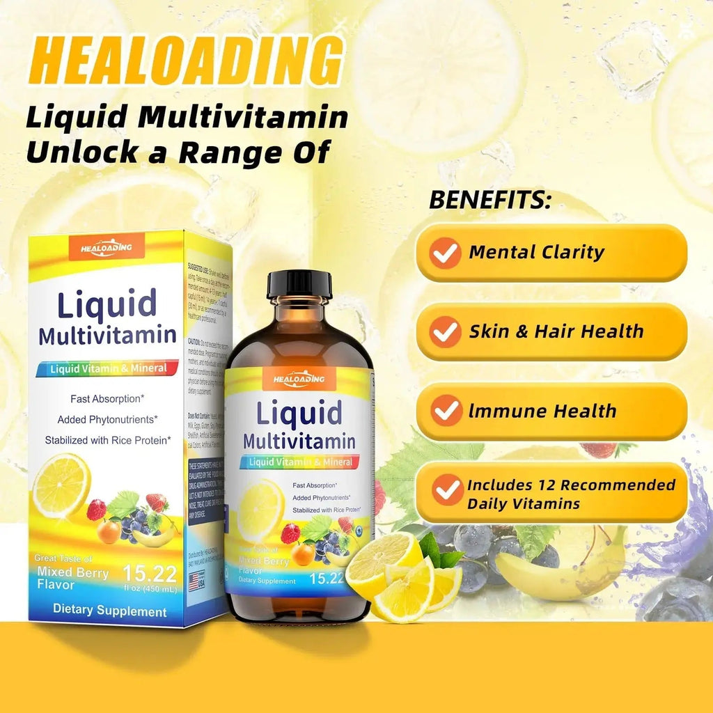 HEALOADING Nutritious Liquid Multivitamin for Women：Liquid Multi Vitamin with Amino Acids Zinc Selenium Mixed Fruit Flavor HEALOADING Au supplements