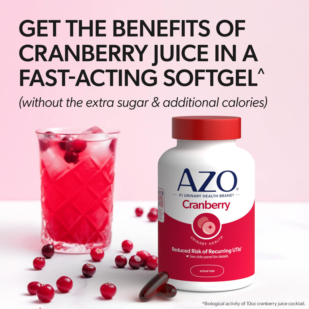 AZO Cranberry Supplement, Made with Concentrated Whole Fruit Cranberry Powder to Help Cleanse and Protect the Urinary Tract