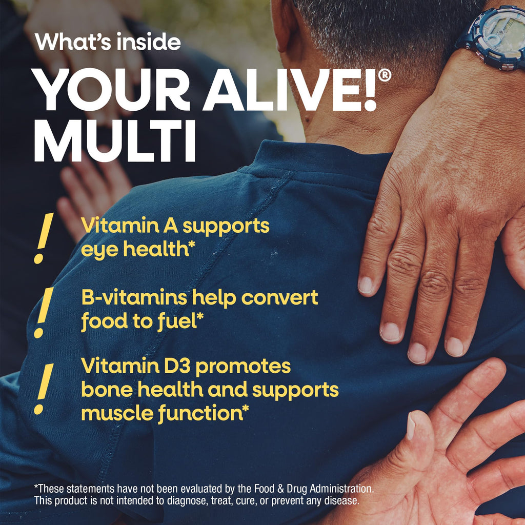 Nature’s Way Alive! Men’s 50 Plus Premium Gummy Multivitamin, Supports Healthy Heart, Brain & Muscle Function with High Potency B-Vitamins, Vitamin A, C, D3
