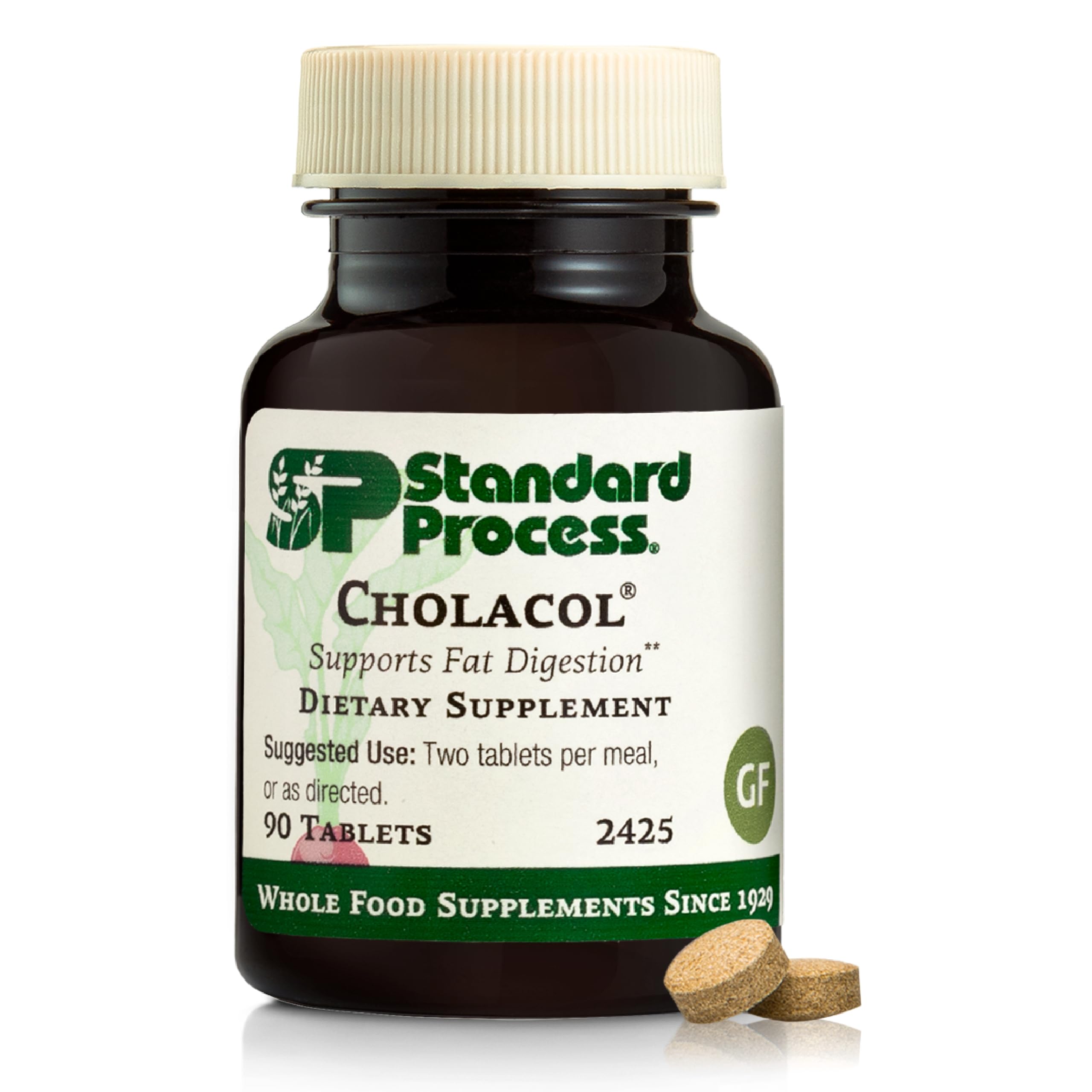 Standard Process Inc. Cholacol - Gallbladder Support Supplement - Fat Digestion Supplement for Digestive Health & Bile Support