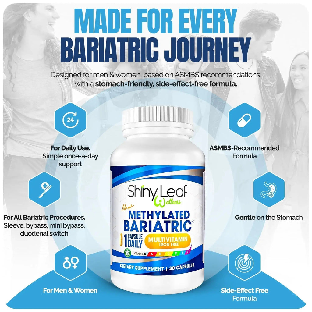 Shiny Leaf Methylated Bariatric Multivitamin Without Iron – Vitamins for Gastric Bypass & Sleeve, 1 Daily Capsule W Methylated Folate Shiny Leaf Au supplements