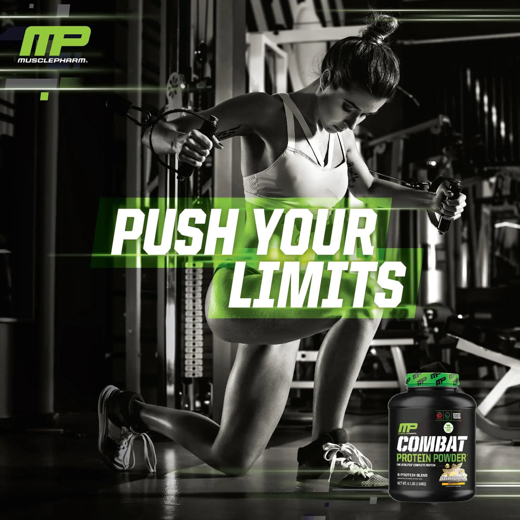 MusclePharm Combat Protein Powder, Banana Cream - 4 lb - Gluten Free - 52 Servings Muscle Pharm Au supplements