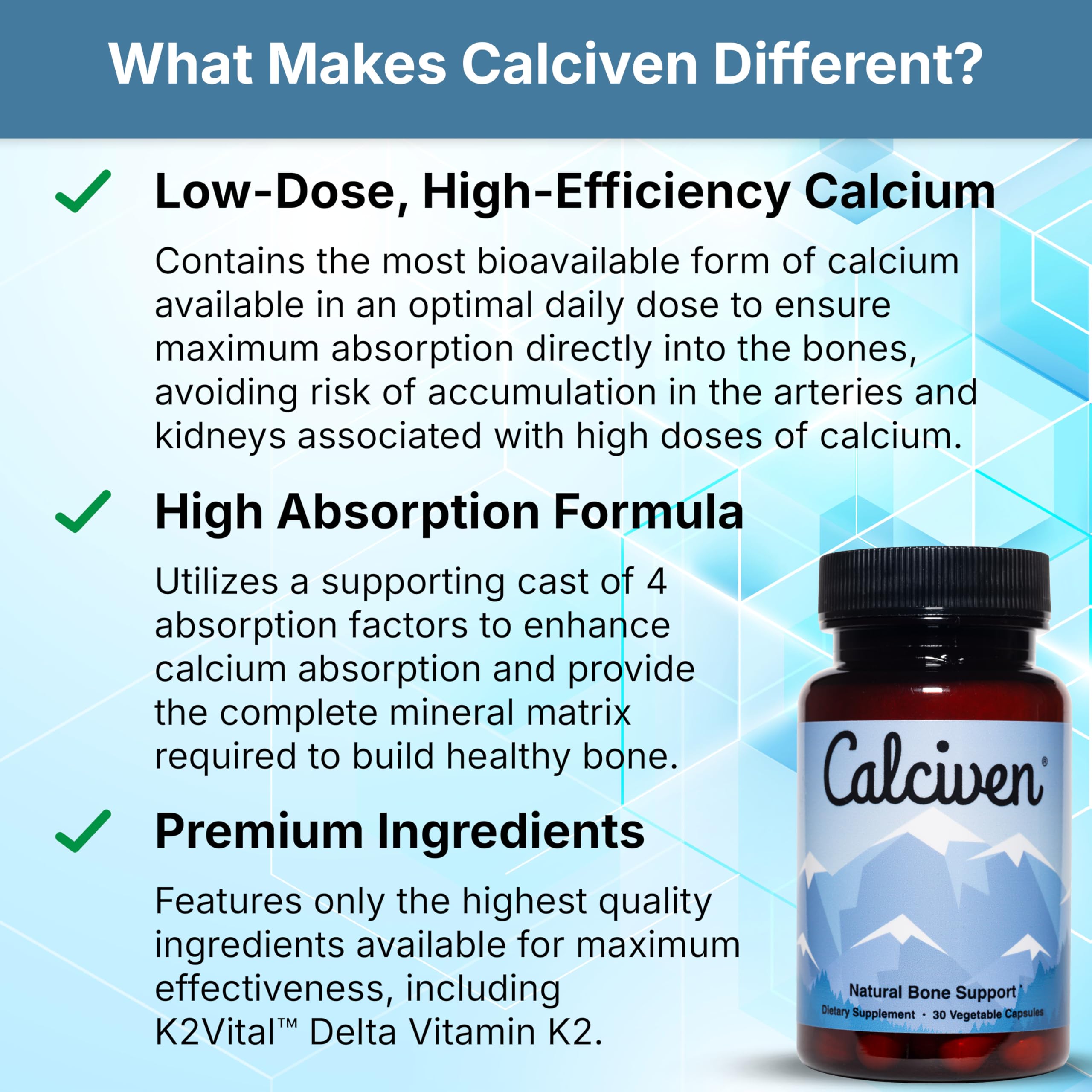 Calciven - Natural Bone Support Supplement - Non-GMO, Gluten-Free