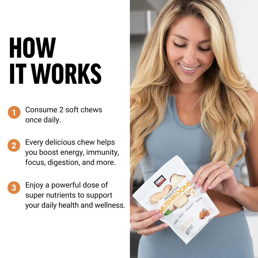 FORCE FACTOR Modern Mushrooms Soft Chews, Mushroom Supplement with Lions Mane Force Factor Au supplements