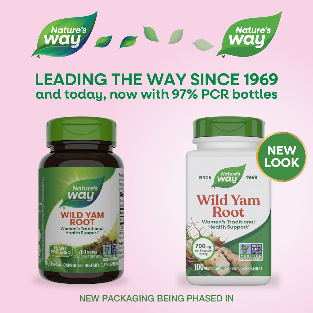Nature's Way Wild Yam Root Capsules, Women's Traditional Health Support*, 700 mg per 2-Capsule Serving, Non-GMO Project Verified, 100 Vegan Capsules (Packaging May Vary) Nature's Way Au supplements