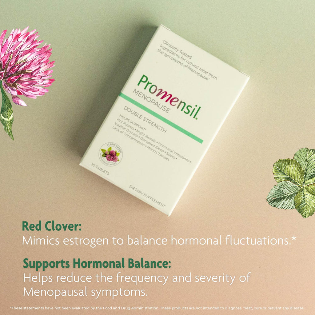 Promensil Menopause Double Strength - Menopause Supplements for Women, Red Clover Isoflavones, Helps Support Hot Flashes, Night Sweats, Restlessness - 30 Count Promensil Au supplements