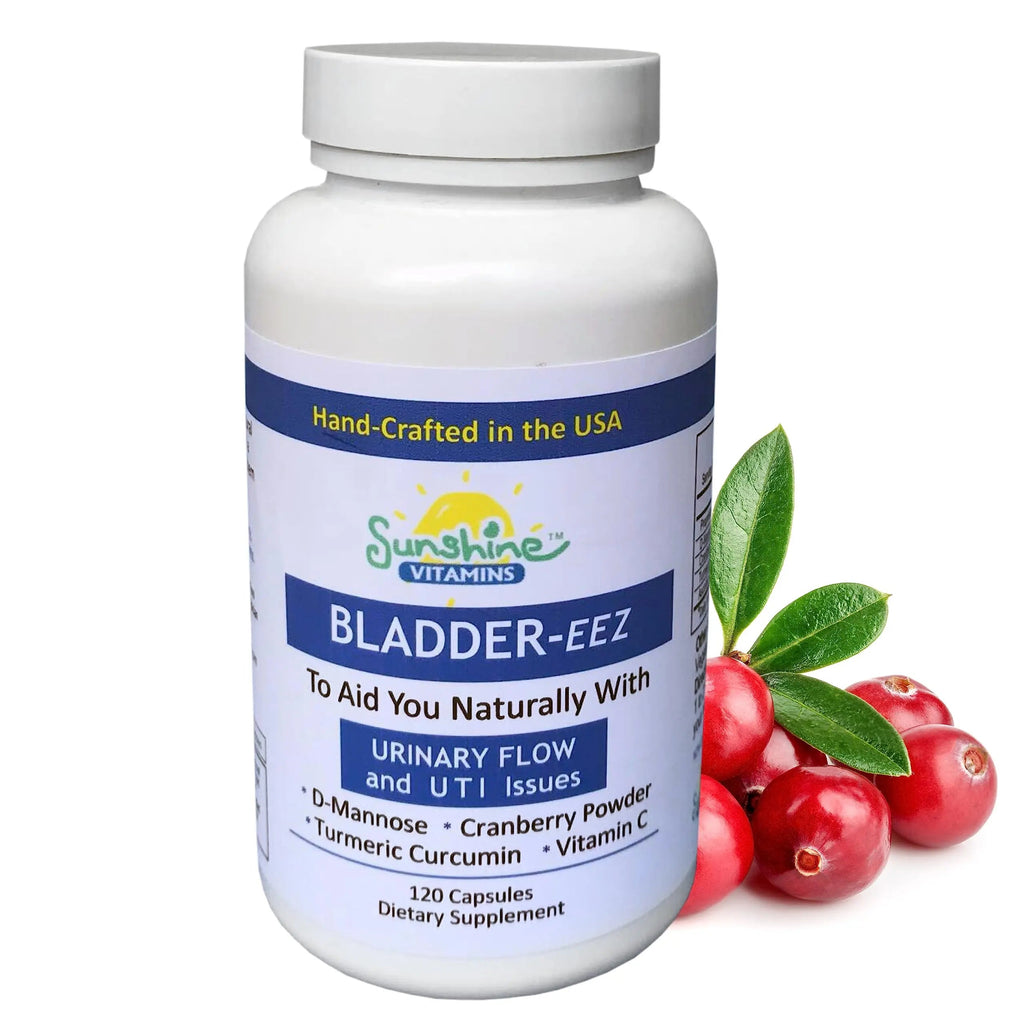 Sunshine Vitamins Bladder-EEZ | All-Natural Bladder Infection UTI Relief Support for Women with D-Mannose | Urinary Tract Infection Health with Immune System Support (1 Bottle of 120 Capsules) Sunshine Vitamins Au supplements