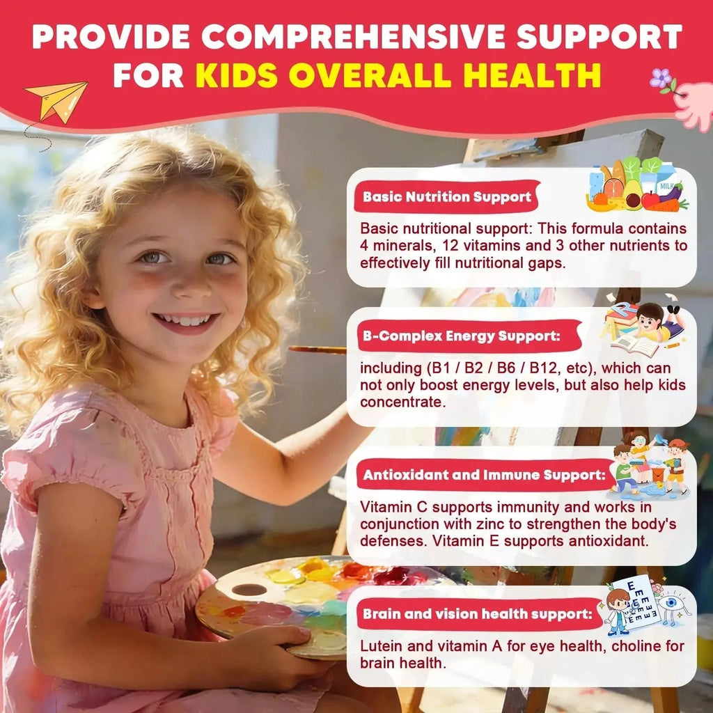 (2 Pack) Sugar Free Calcium Multivitamin Gummies for Kids - Nutritional, Immune, Bone Support, Whole Multivitamin, with Vitamins A, C, D, B1, B2, B6 JIANKYTZ Au supplements