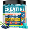 99.99% Creatine Monohydrate Gummies for Men Women 5g, 7-in-1 Pre-Workout Complex with BCAA, Taurine, B12/6 & Electrolytes, 6X Boost Energy, Muscle Strength & Recovery