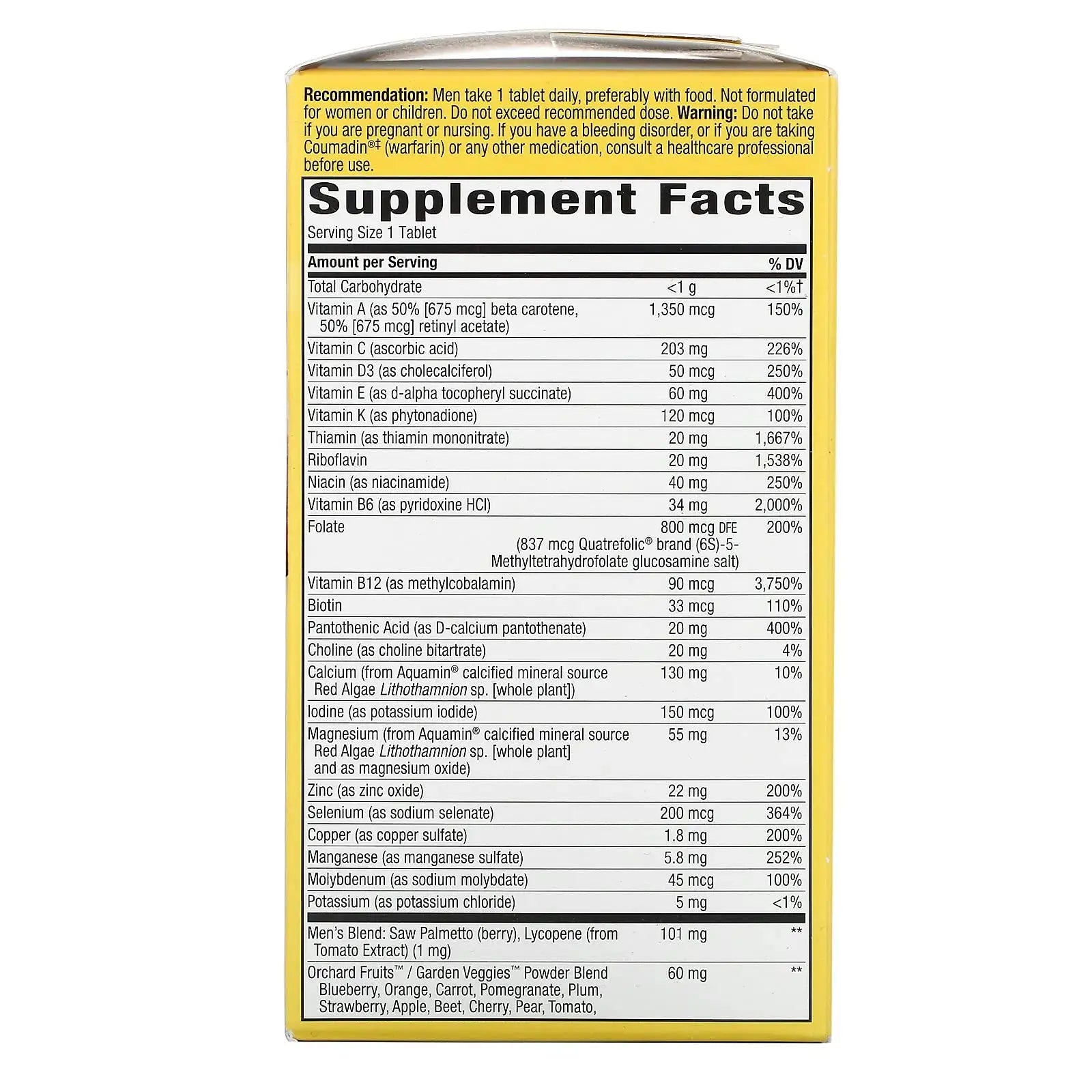 Alive! Once Daily Men's 50+ Ultra - 60 Tablets by Nature's Way Nature's Way Au supplements