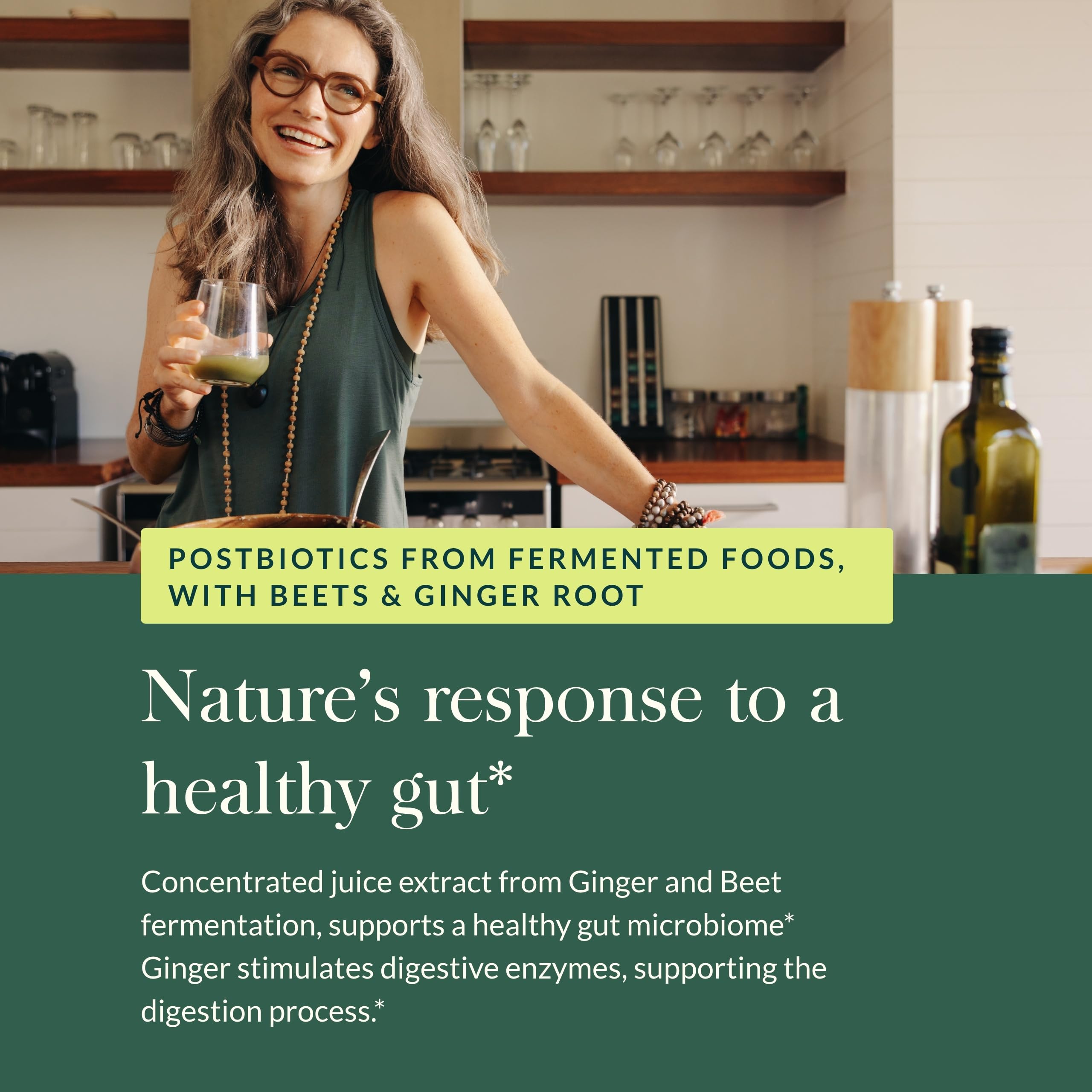 Gaia Herbs Ginger-Beet Postbiotic - Supplement for Gut & Heart Health Support* - Made with Fermented Beets & Ginger - Free from Dairy, Soy & Gluten - 60 Vegan Liquid Phyto-Caps (30 Servings) Gaia Herbs Au supplements