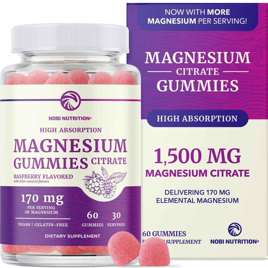 Magnesium Citrate Gummies | Extra Strength for Calm, Relaxation & Digestion | High Absorption Magnesium Gummies for Adults | Vegan, Non-GMO