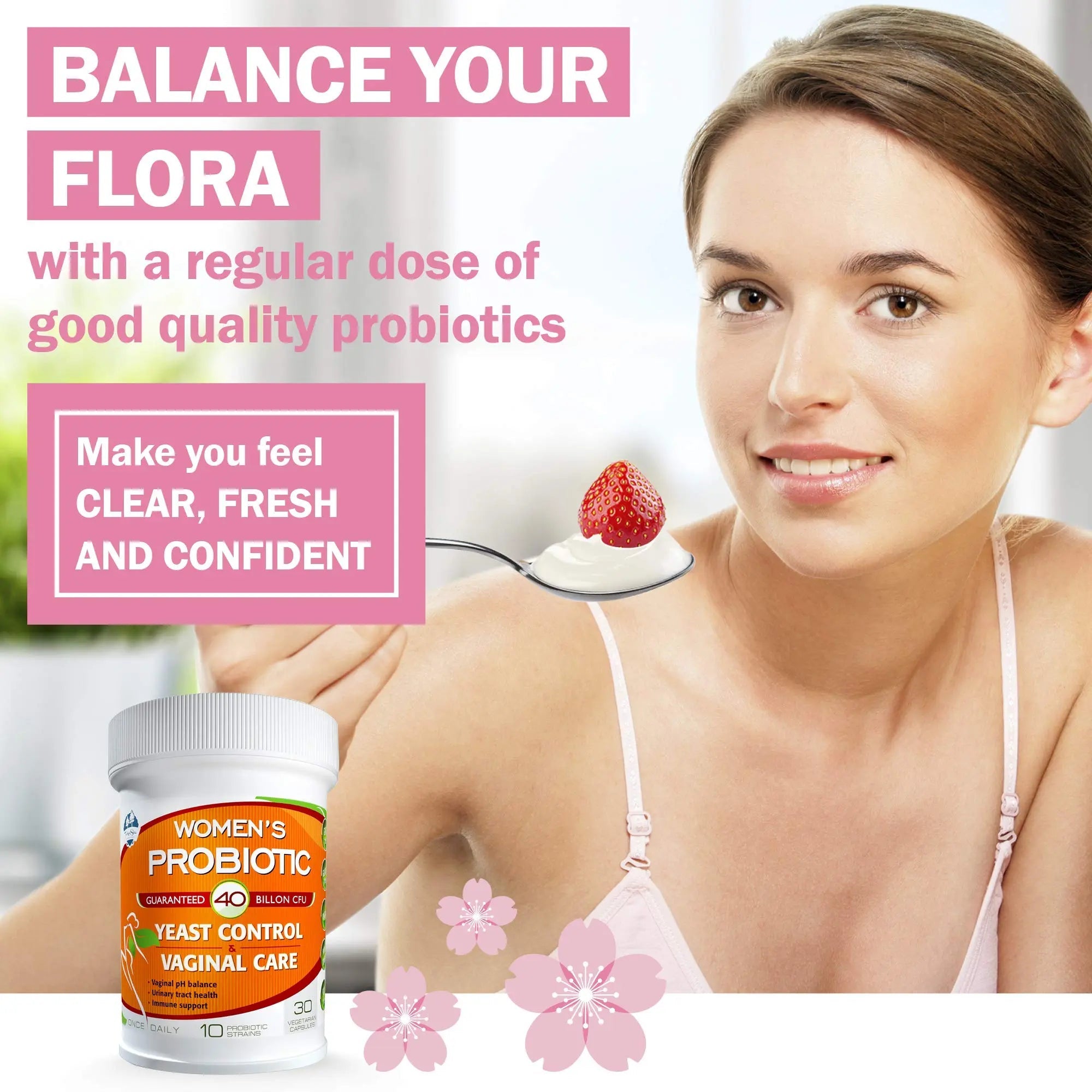 TAIGASEA Probiotics for Women, 40 Billion CFU, 10 Strains for Yeast Control, Vaginal and Urinary Tract Health TAIGASEA Au supplements