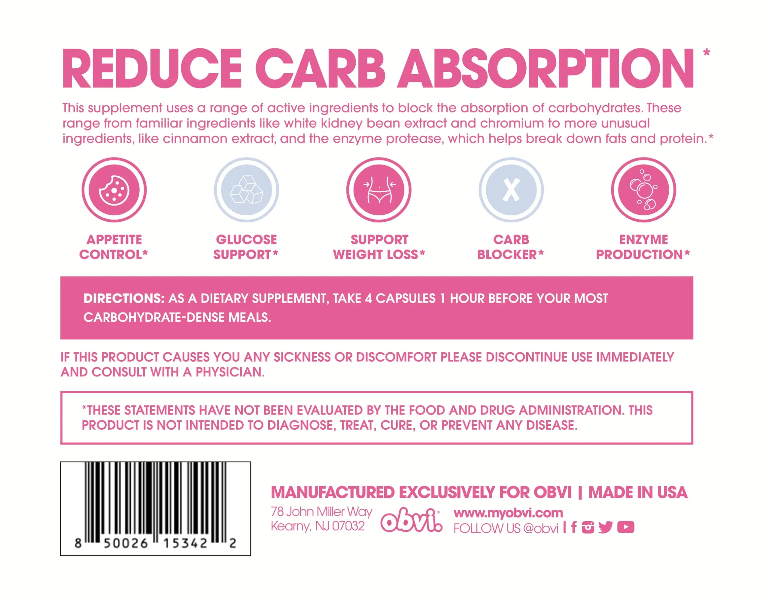 Obvi Guilt Free Carb Blocker, Block Carb Absorption, Support Weight Loss, Healthier Nails Obvi Au supplements