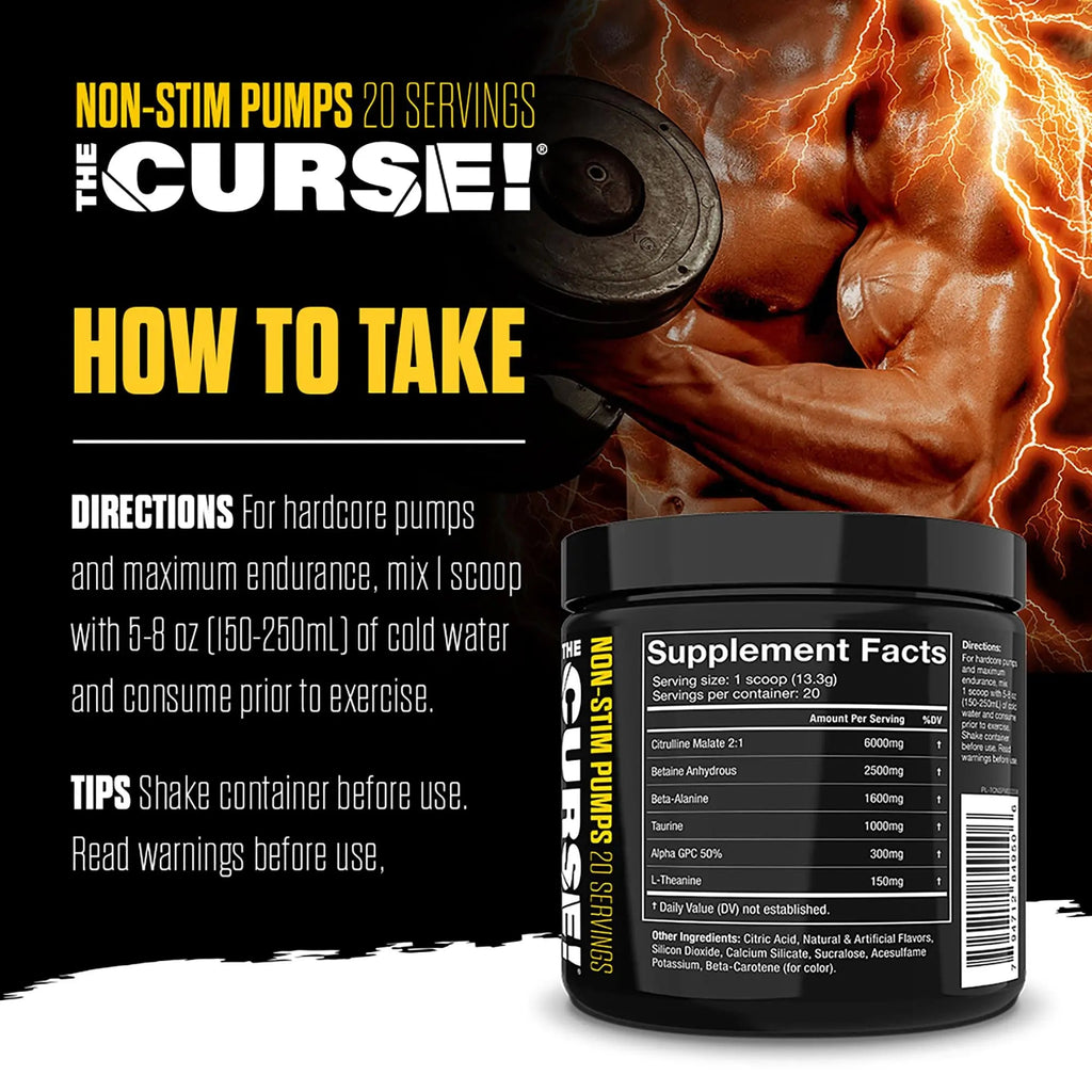 THE CURSE! JNX Sports Non-Stim Pumps Pre-Workout Supplement - Maximum Power THE CURSE! Au supplements