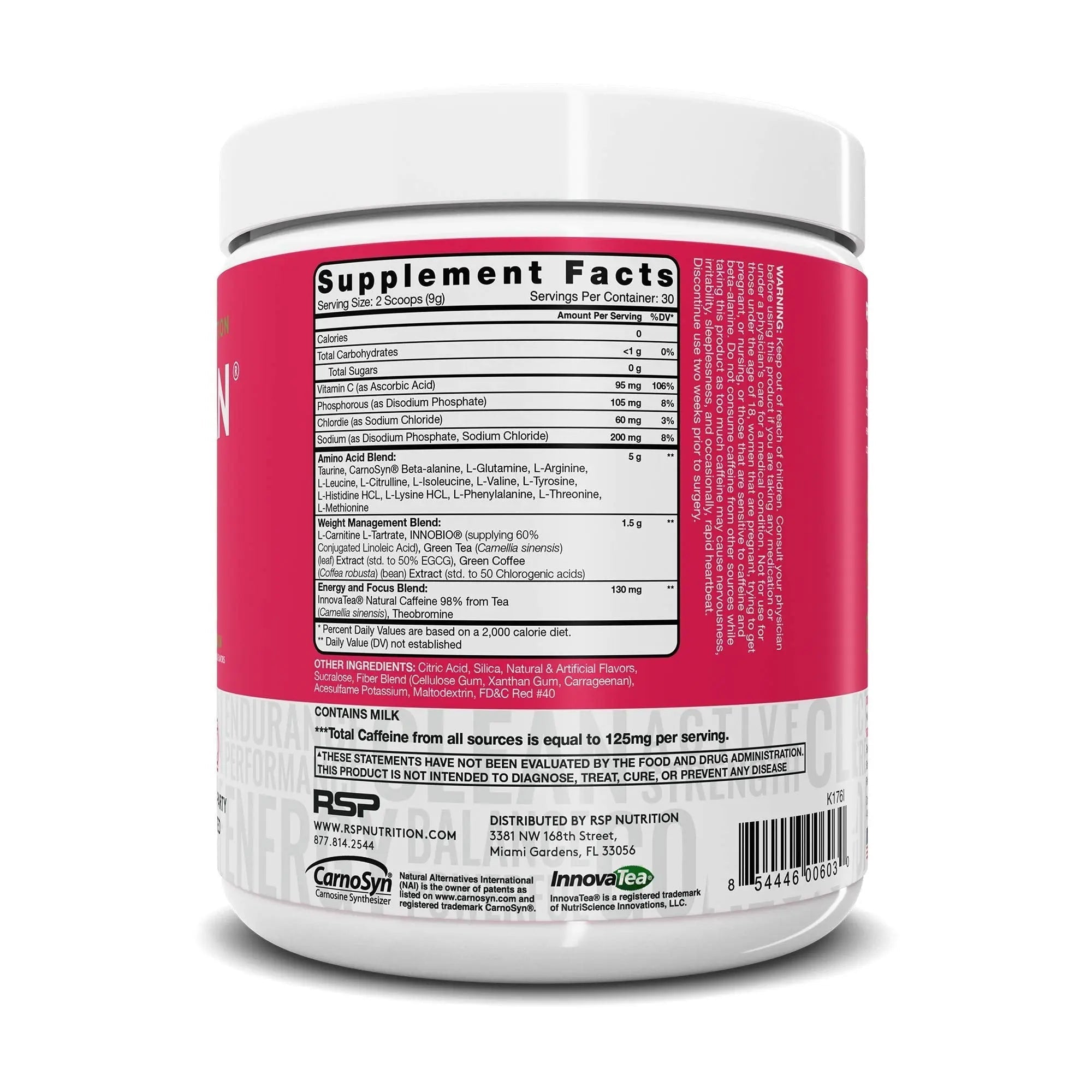 RSP NUTRITION AminoLean Pre Workout Energy (Watermelon 30 Servings) with AminoLean RSP NUTRITION Au supplements
