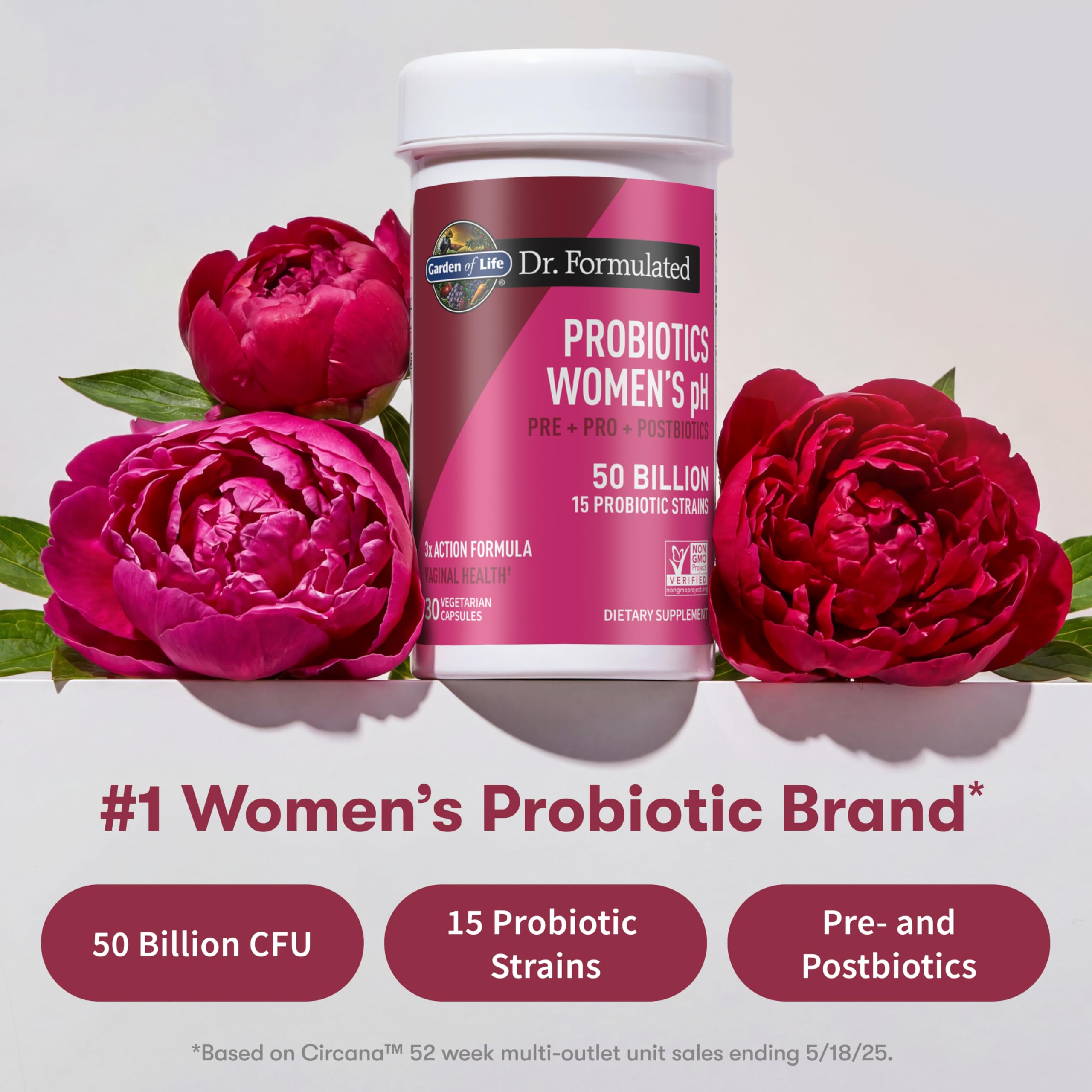 Garden of Life Dr Formulated Once Daily 3-in-1 Complete Prebiotics, Postbiotics & Probiotics for Women, PRE + PRO + POSTBIOTIC Supplement for Women’s Digestive, Immune & Vaginal Health, 30 Day Supply Garden of Life Au supplements