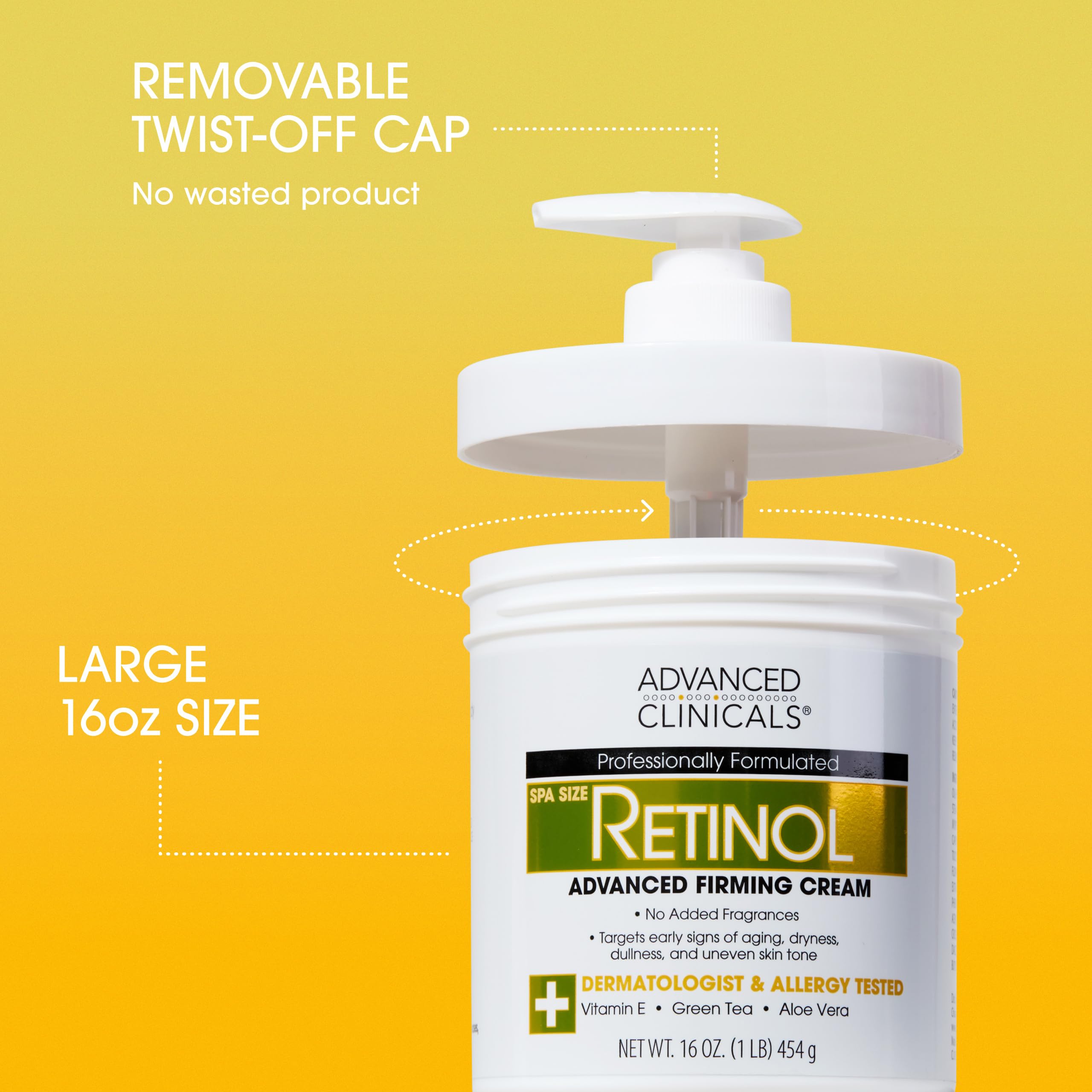 Advanced Clinicals Retinol Body Lotion & Face Moisturizer | Visible Anti Aging Skin Care Retinol Body Cream For Women & Men Targets Look Of Fine Lines
