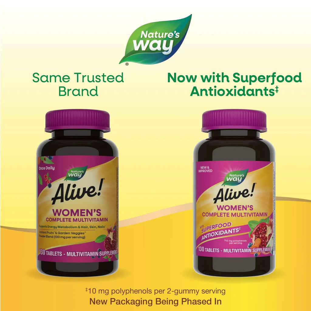 Nature's Way Alive! Daily Complete Multivitamin for Women, Supports Energy Metabolism, Hair, Skin & Nails*, B-Vitamins, Superfood Antioxidants Nature's Way Au supplements