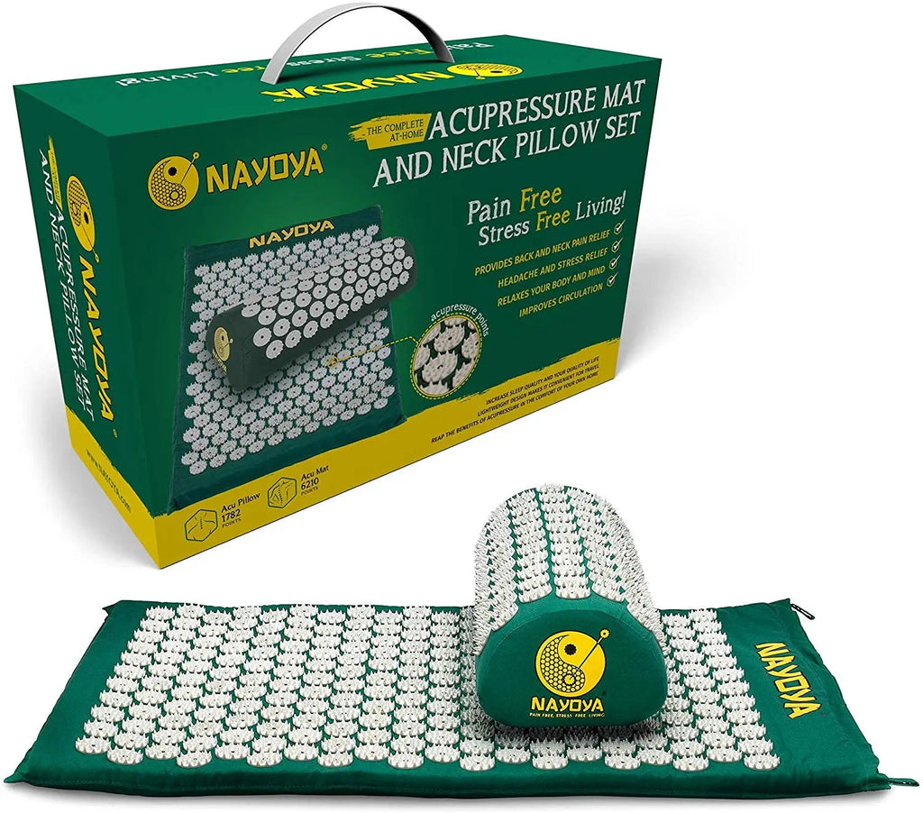 NAYOYA Neck and Back Pain Relief - Acupressure Mat and Neck Pillow Set - Relieves Stress and Sciatic Pain NAYOYA Au supplements