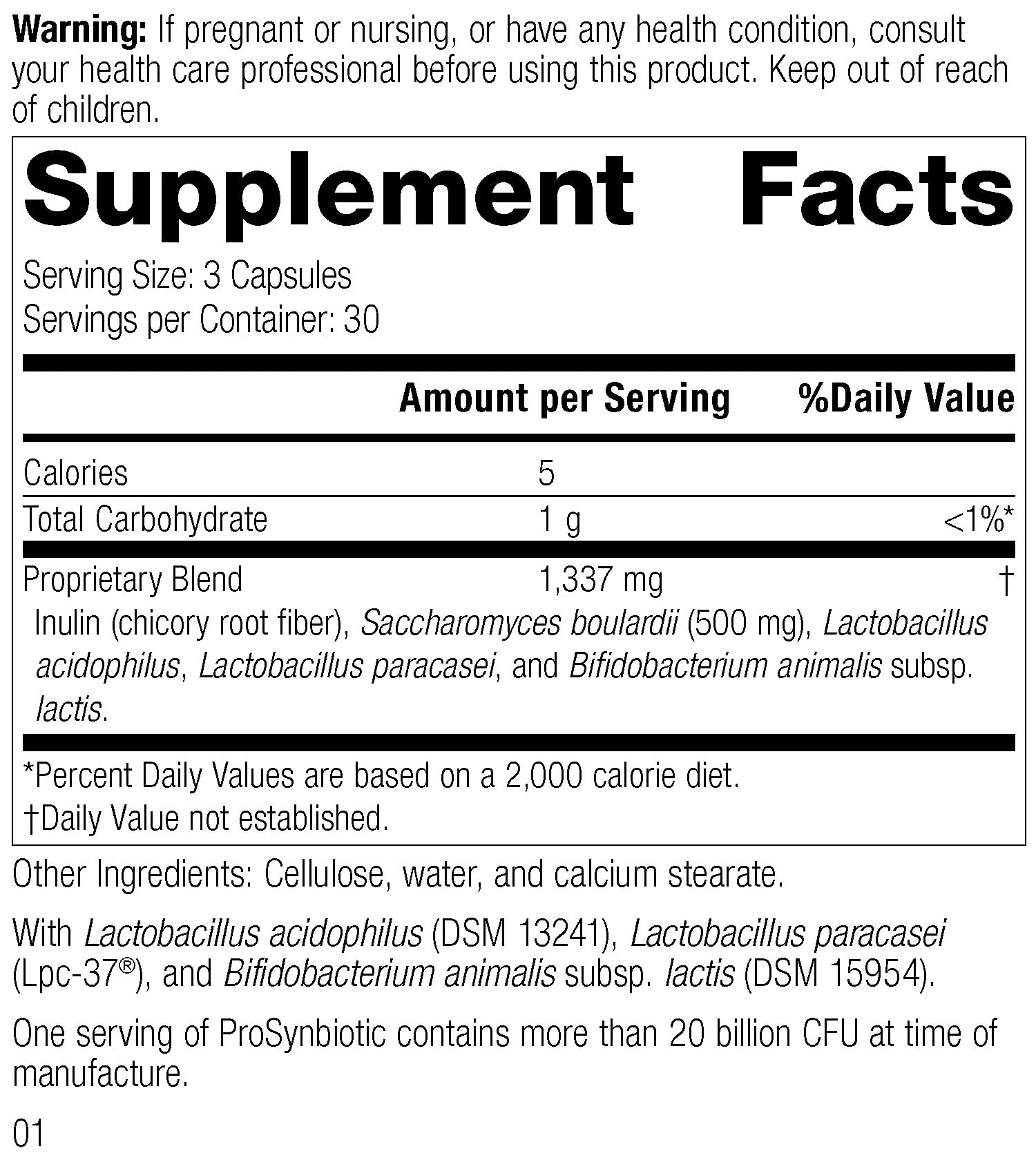 Standard Process ProSynbiotic - Whole Food Bowel, Immune Support, Digestion and Digestive Health with Bifidobacterium, Chicory Root, Lactobacillus Acidophilus,