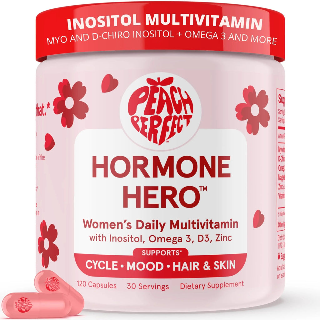 Peach Perfect Inositol Multivitamin – Myo-Inositol & D-Chiro 40:1 Blend, Omega-3, Vitamin D3, Magnesium, Zinc – Supports Women’s Health Peach Perfect Au supplements