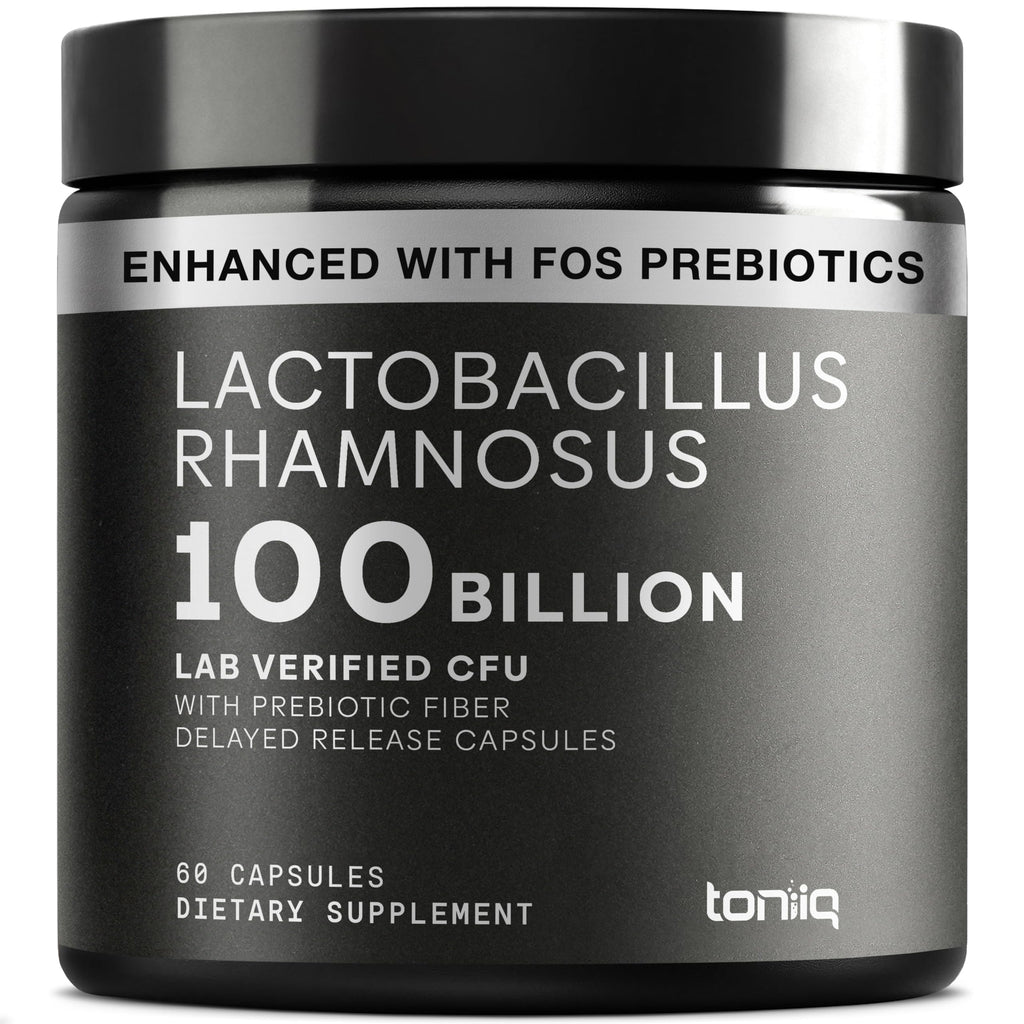 Toniiq Lactobacillus Rhamnosus – Ultra High Strength 100B CFU with Prebiotic FOS – Delayed Release Capsules – Third-Party Lab Tested – 60 Capsules Toniiq Au supplements