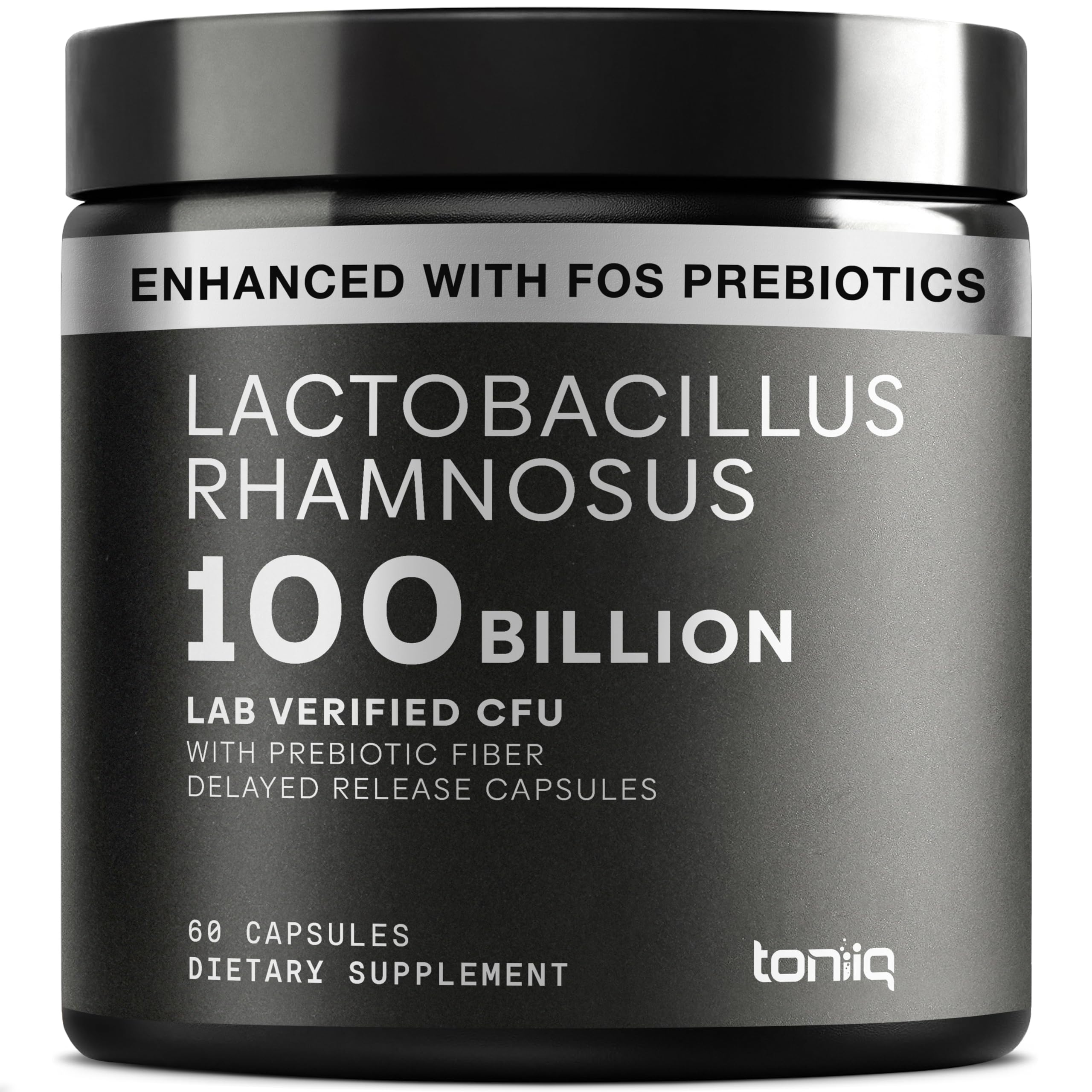 Toniiq Lactobacillus Rhamnosus – Ultra High Strength 100B CFU with Prebiotic FOS – Delayed Release Capsules – Third-Party Lab Tested – 60 Capsules Toniiq Au supplements